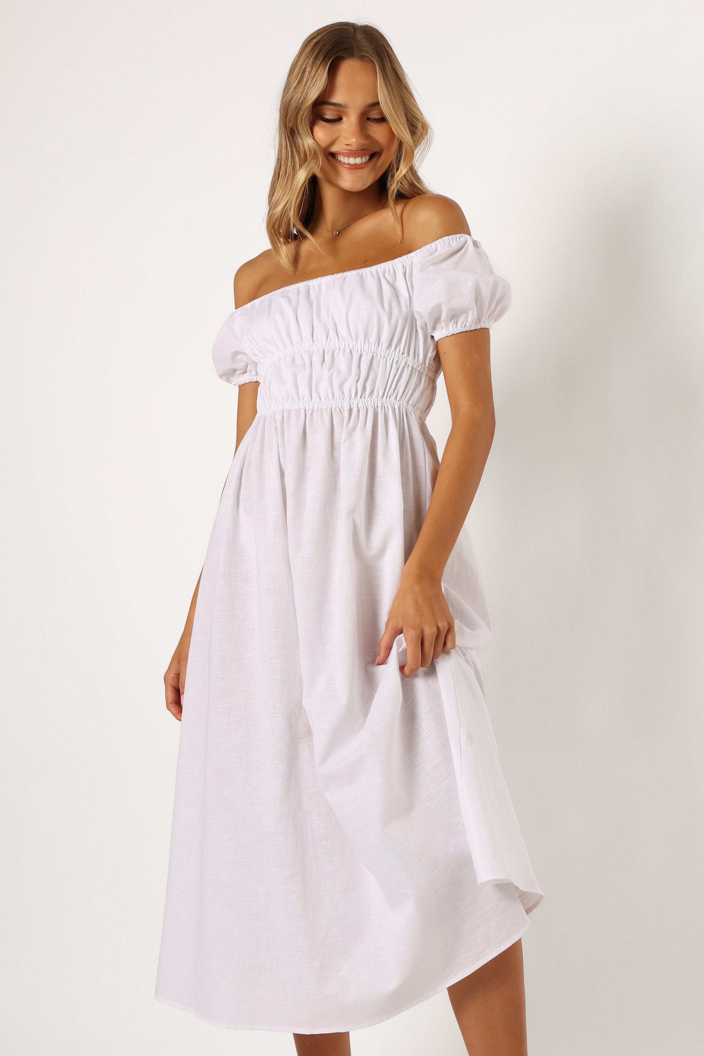 Sofia Off Shoulder Maxi Dress - White