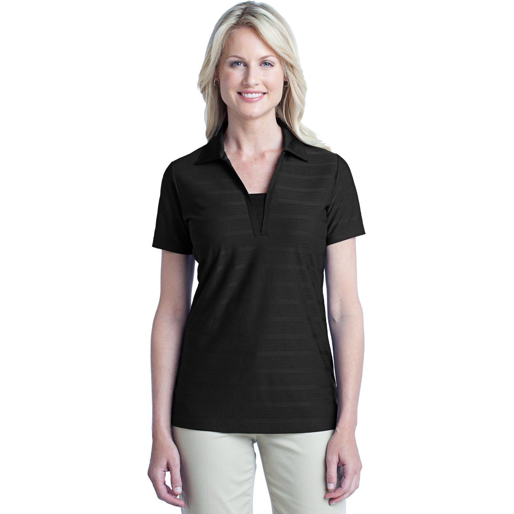 CLOSEOUT - Port Authority Ladies Horizontal Texture Polo