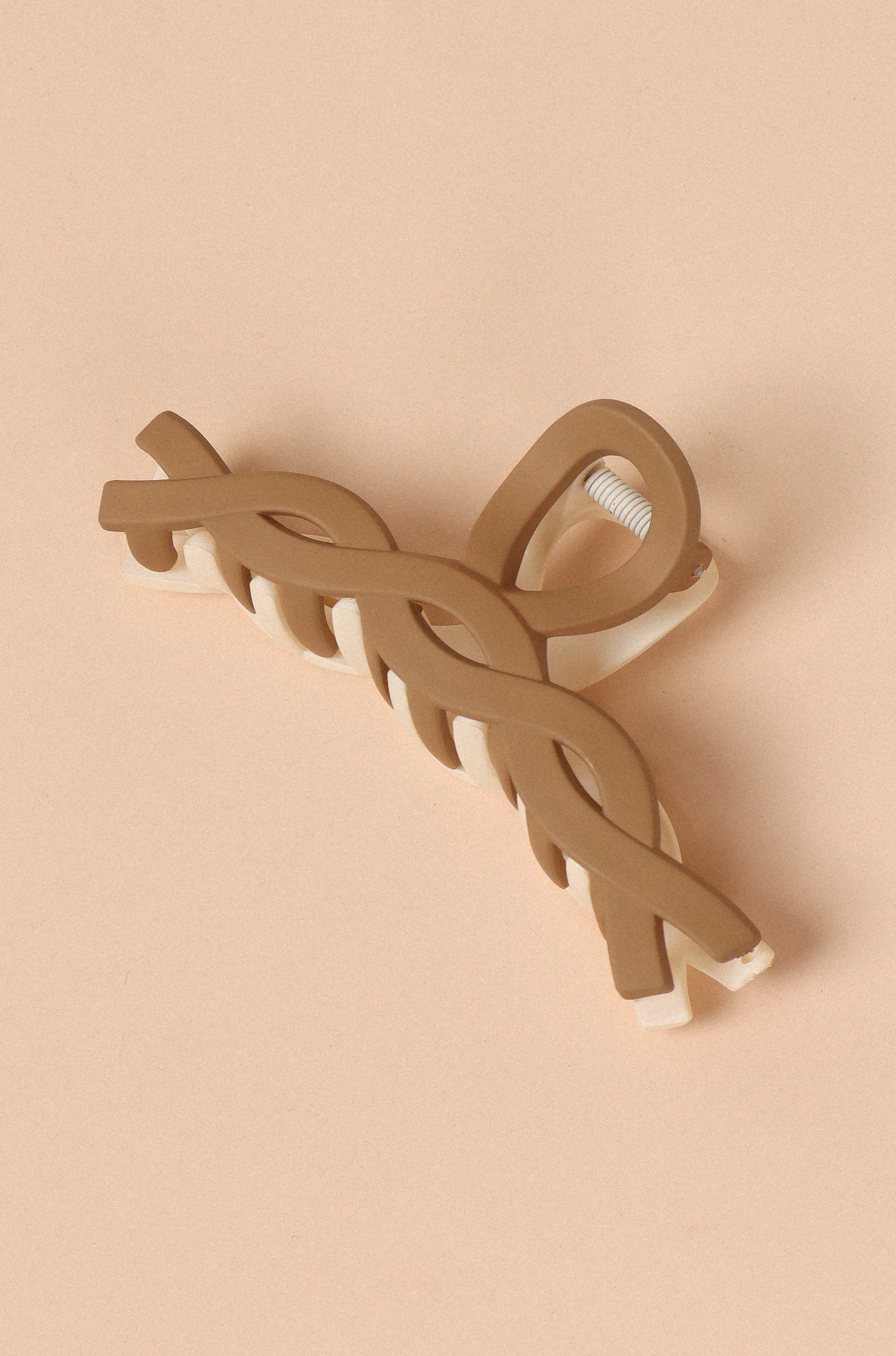 Connie Two Tone Hairclip - White/Tan