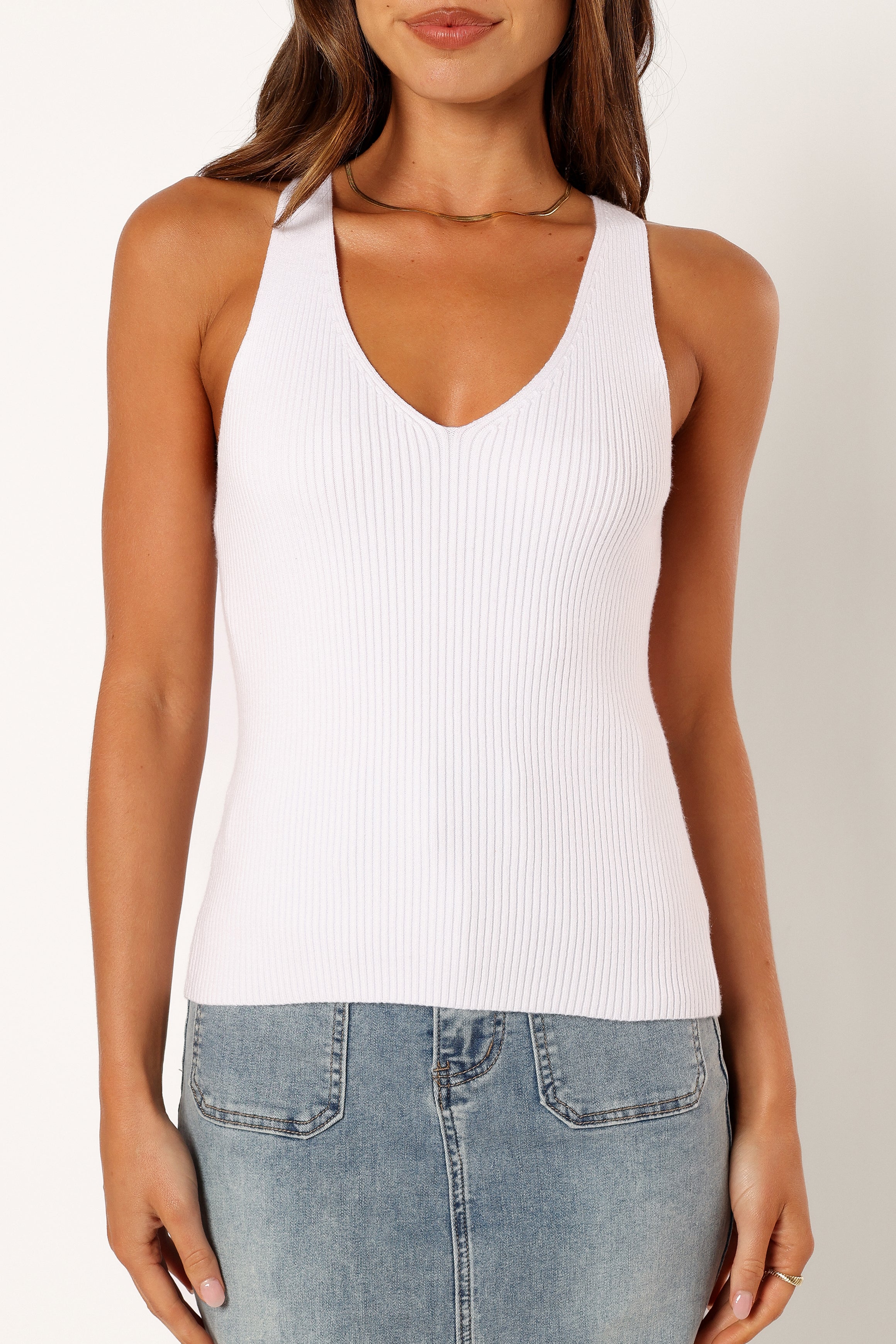 Emily Rib Top - White