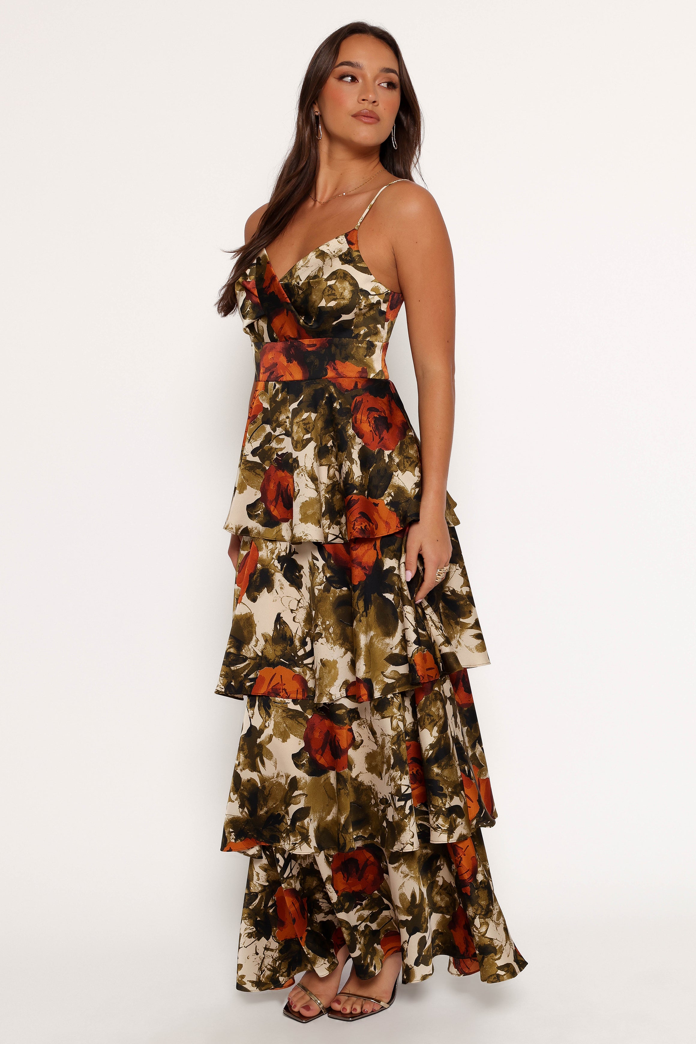 Benny Maxi Dress - Rust/Olive