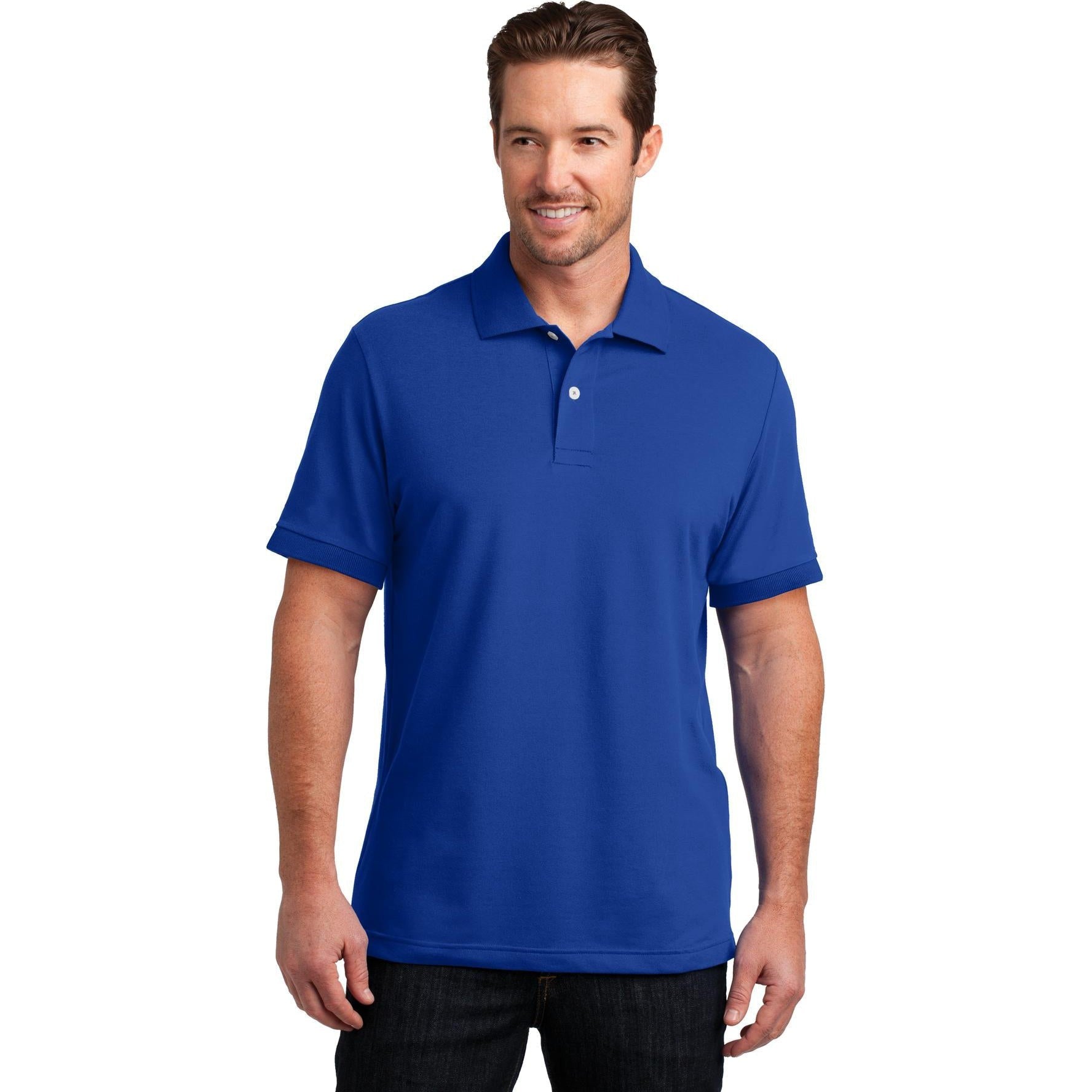 CLOSEOUT - District Made Mens Stretch Pique Polo