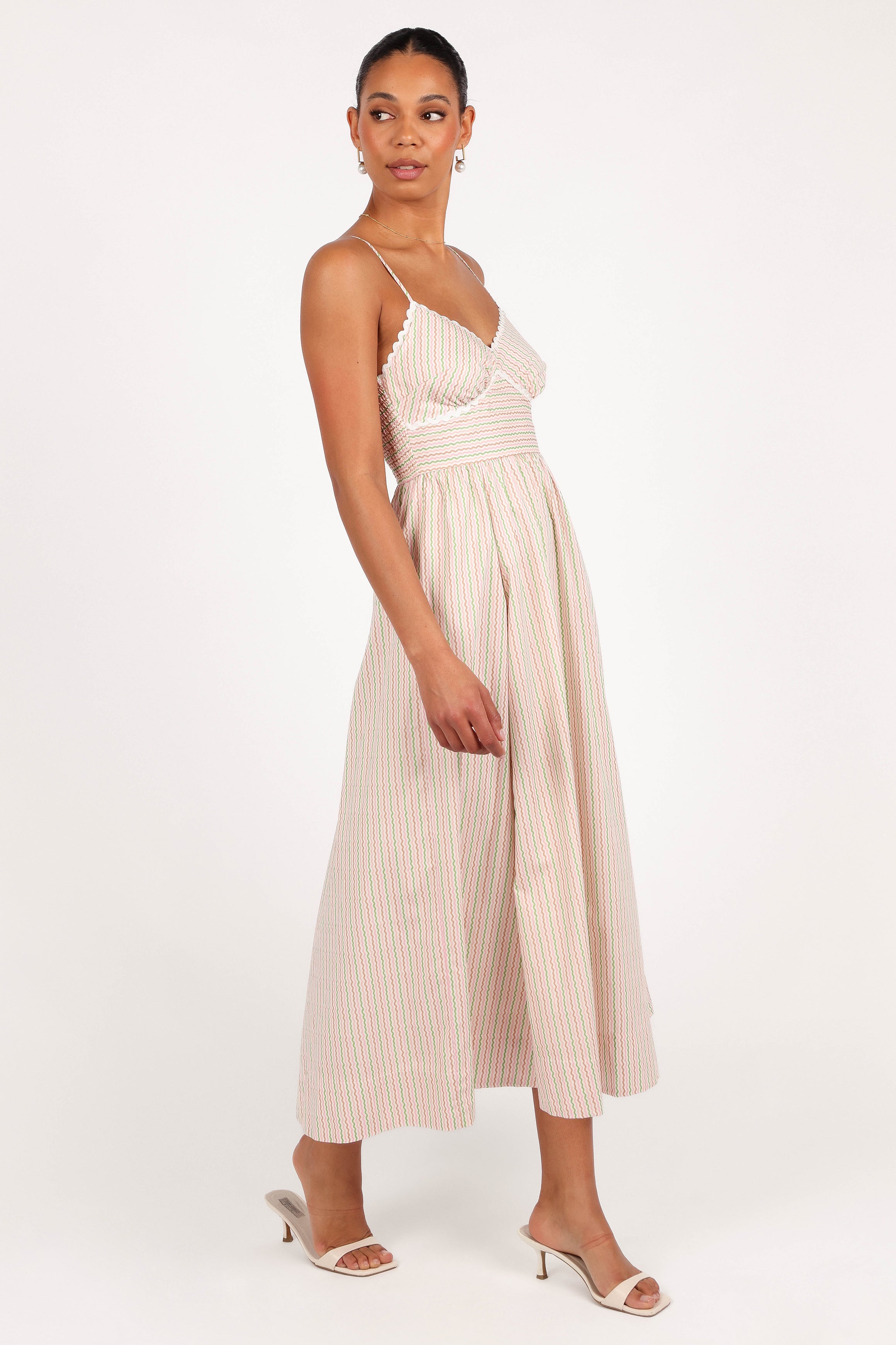 Yasmin Midi Dress - Wave Stripe