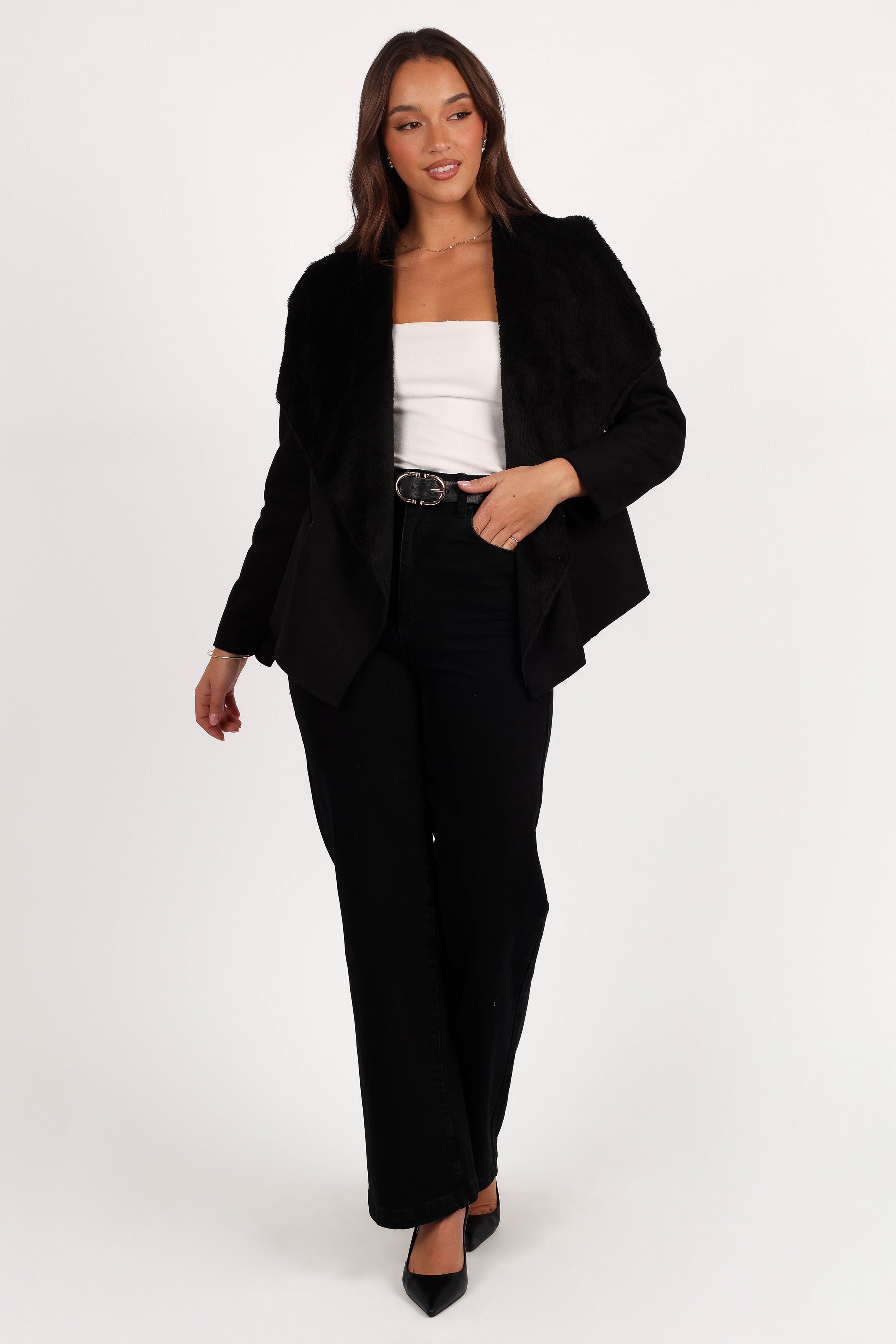 Lopez Faux Sherling Jacket - Black