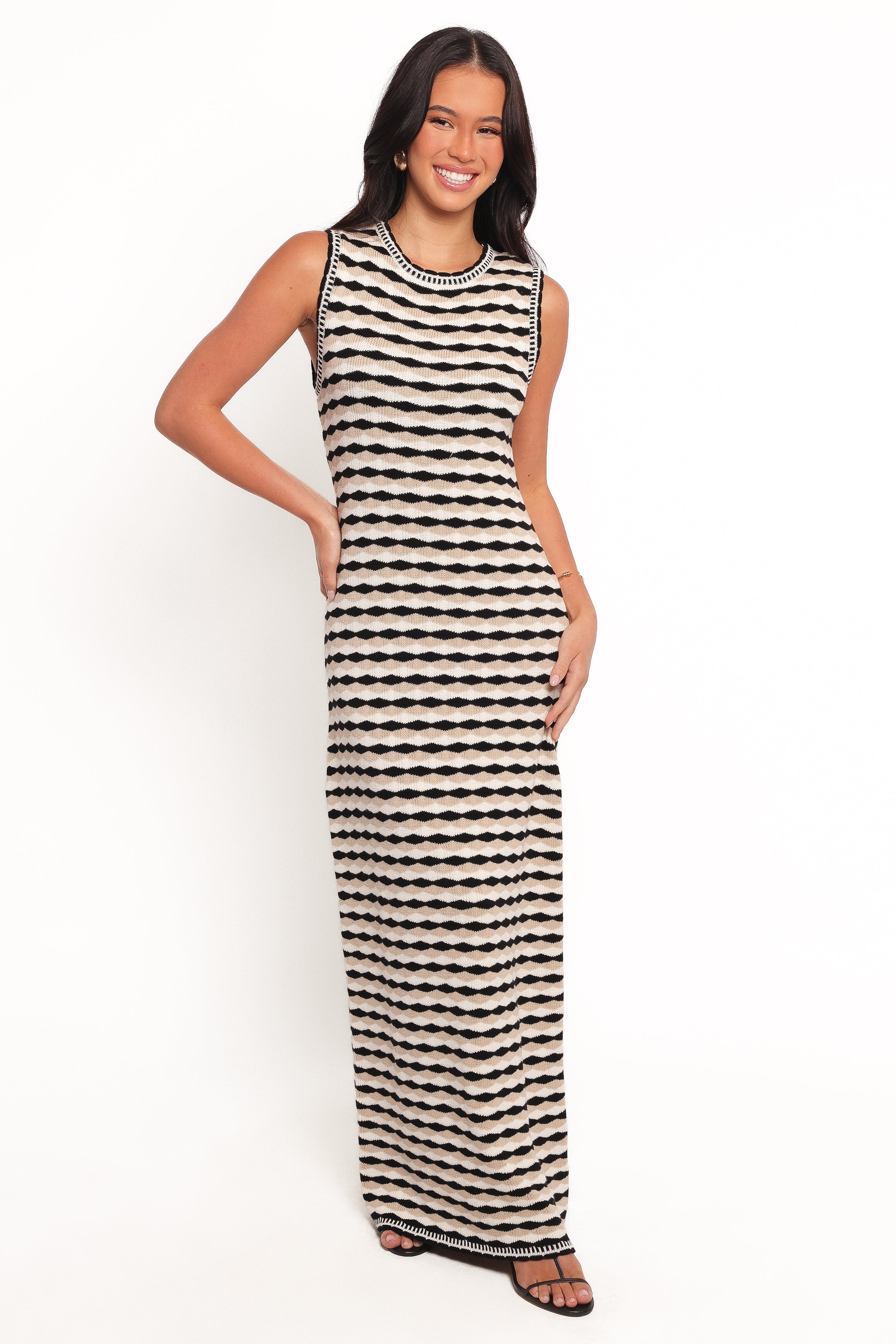 Maud Maxi Dress - Black/White