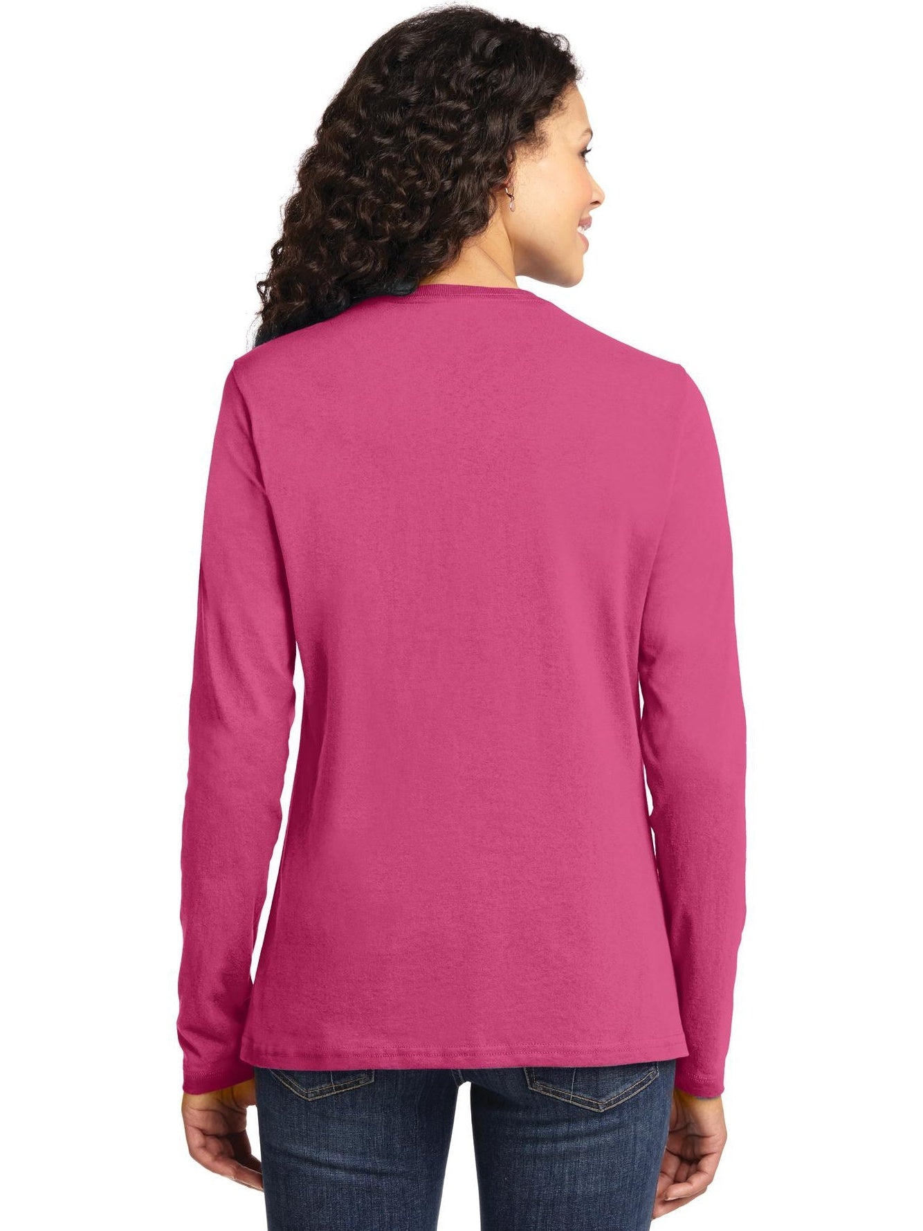 OUTLET-Port & Company Ladies Long Sleeve Cotton T-Shirt