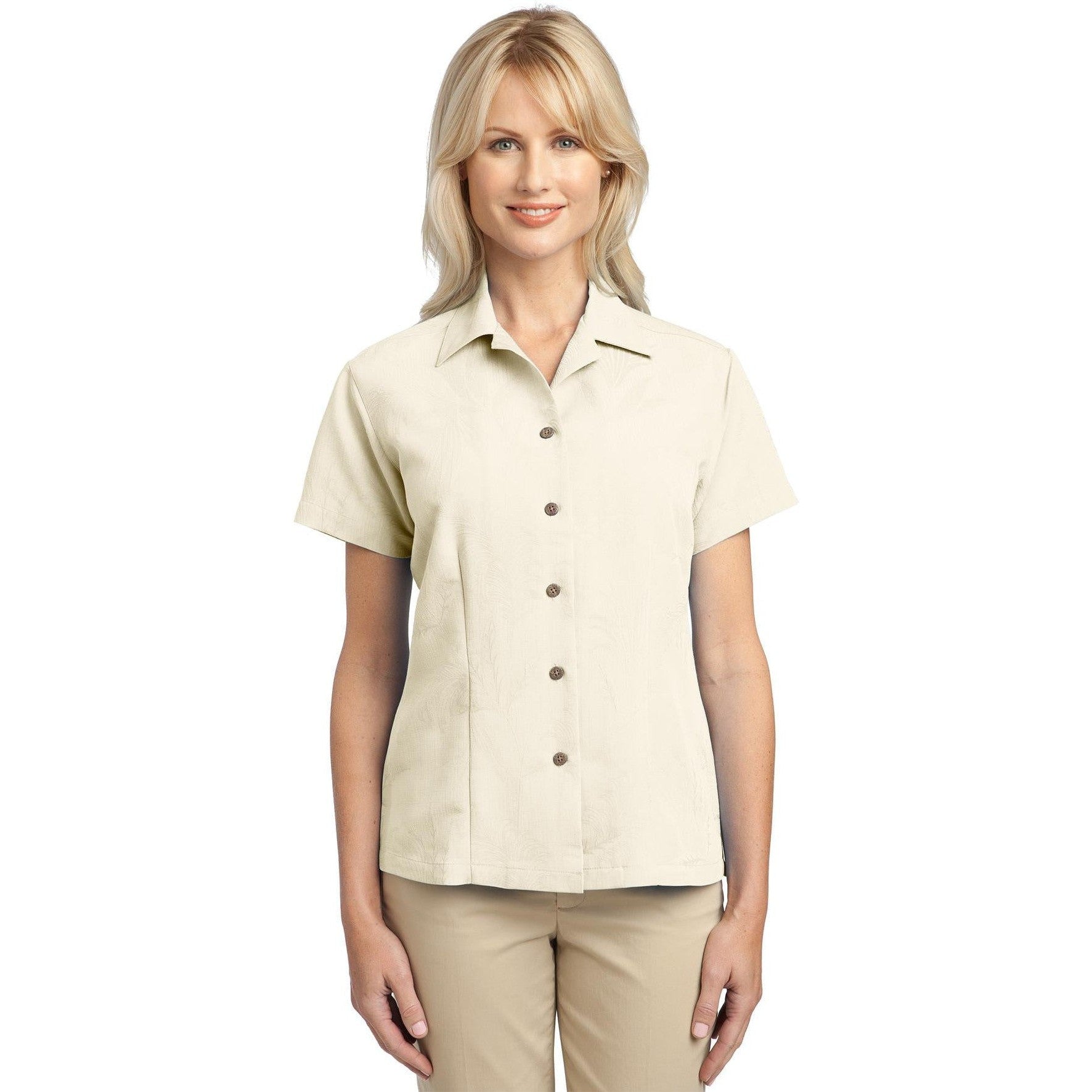 CLOSEOUT - Port Authority Ladies Patterned Easy Care Camp Shirt