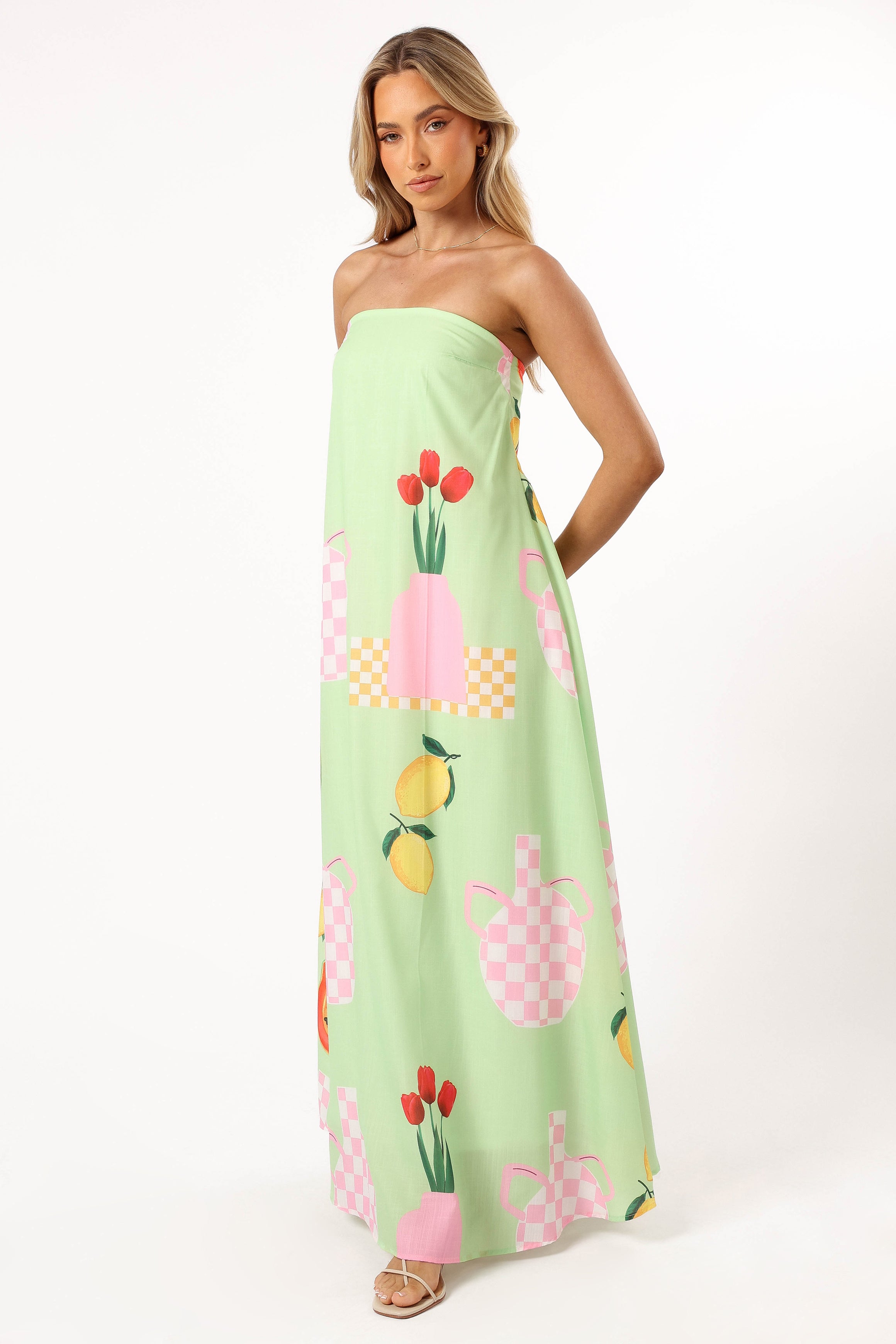 Piccolo Strapless Maxi Dress - Green Papaya