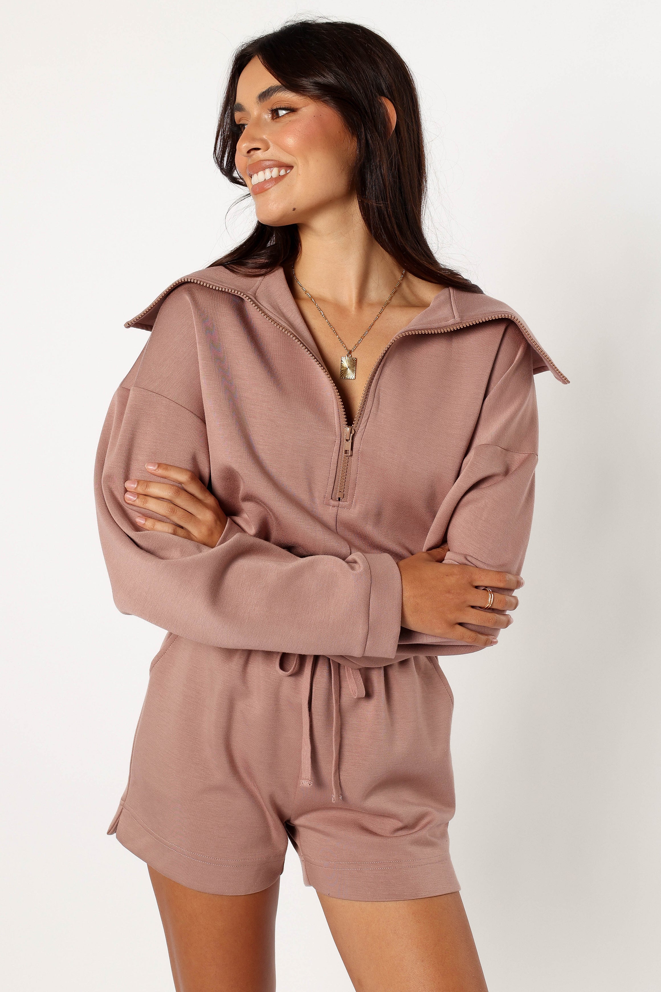 Peri Sweater Romper - Mocha