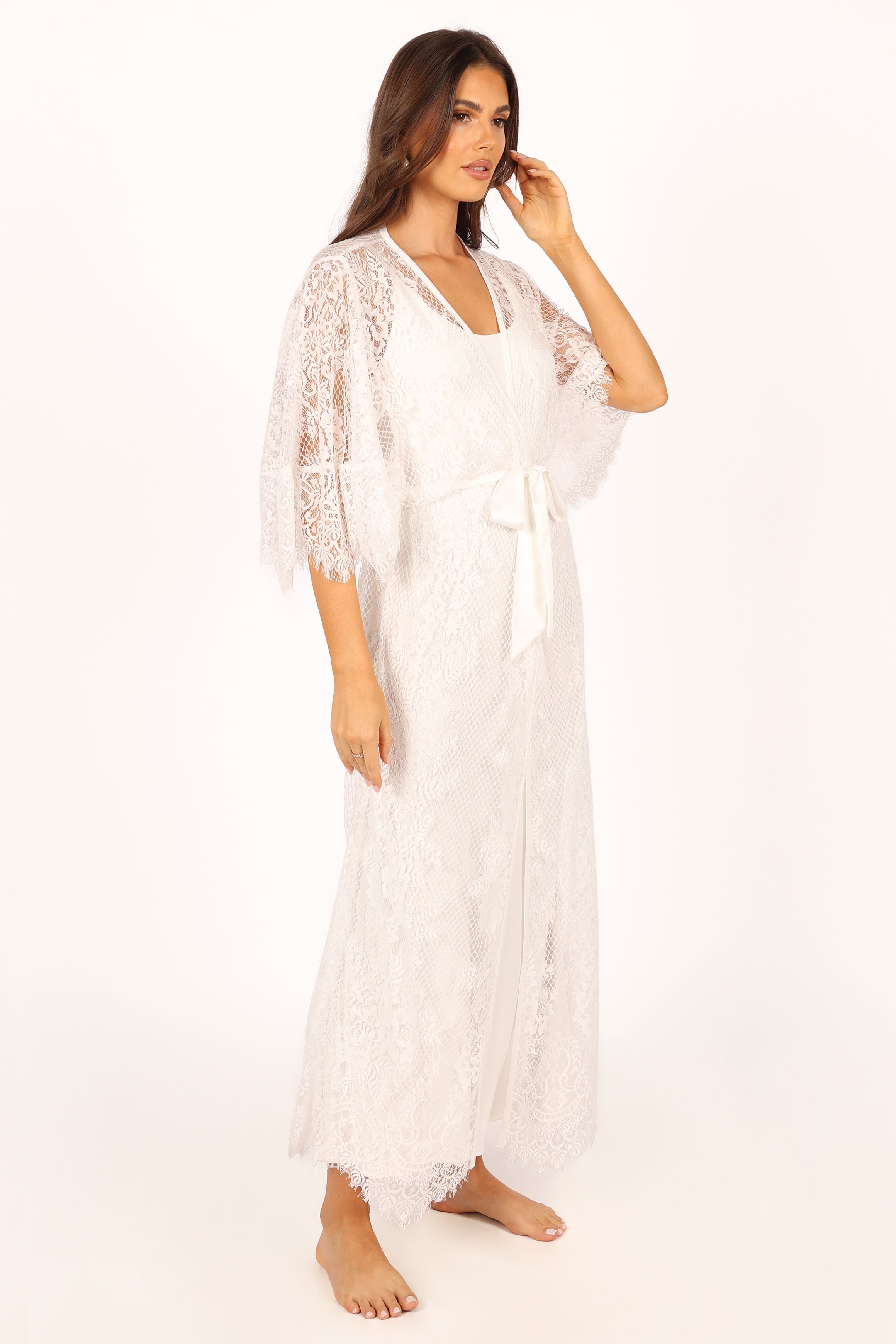 Nephele Lace Bridal Robe - Ivory