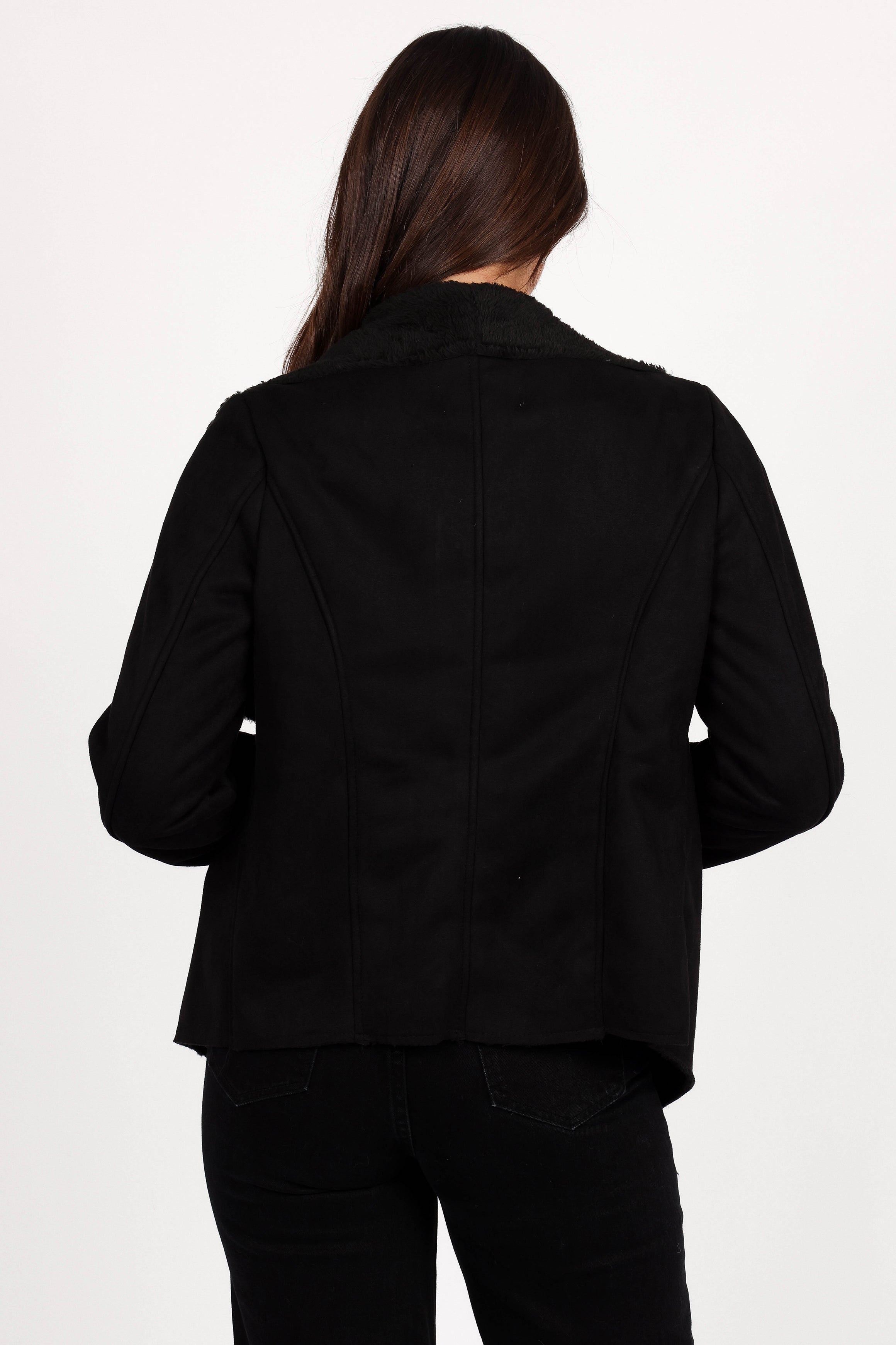 Lopez Faux Sherling Jacket - Black