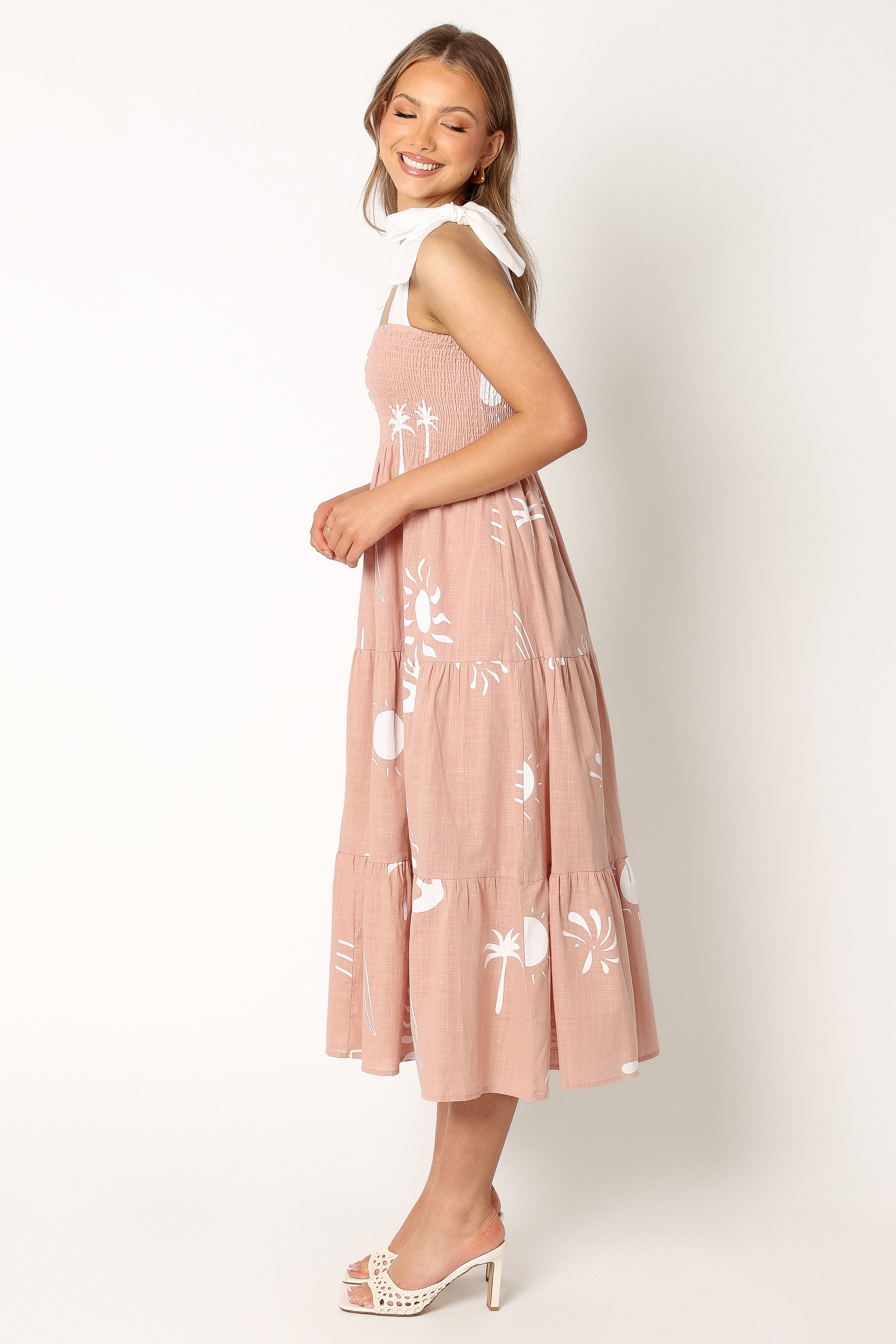 Sarelle Midi Dress - Tan Blush