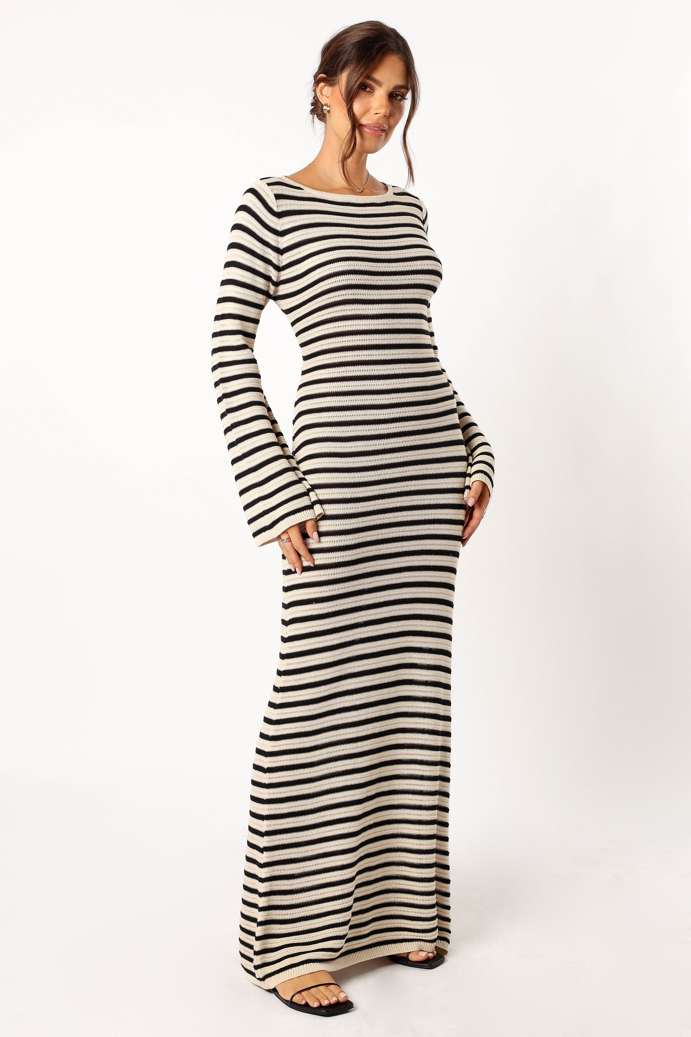 Cherie Knit Maxi Dress - Sand Black