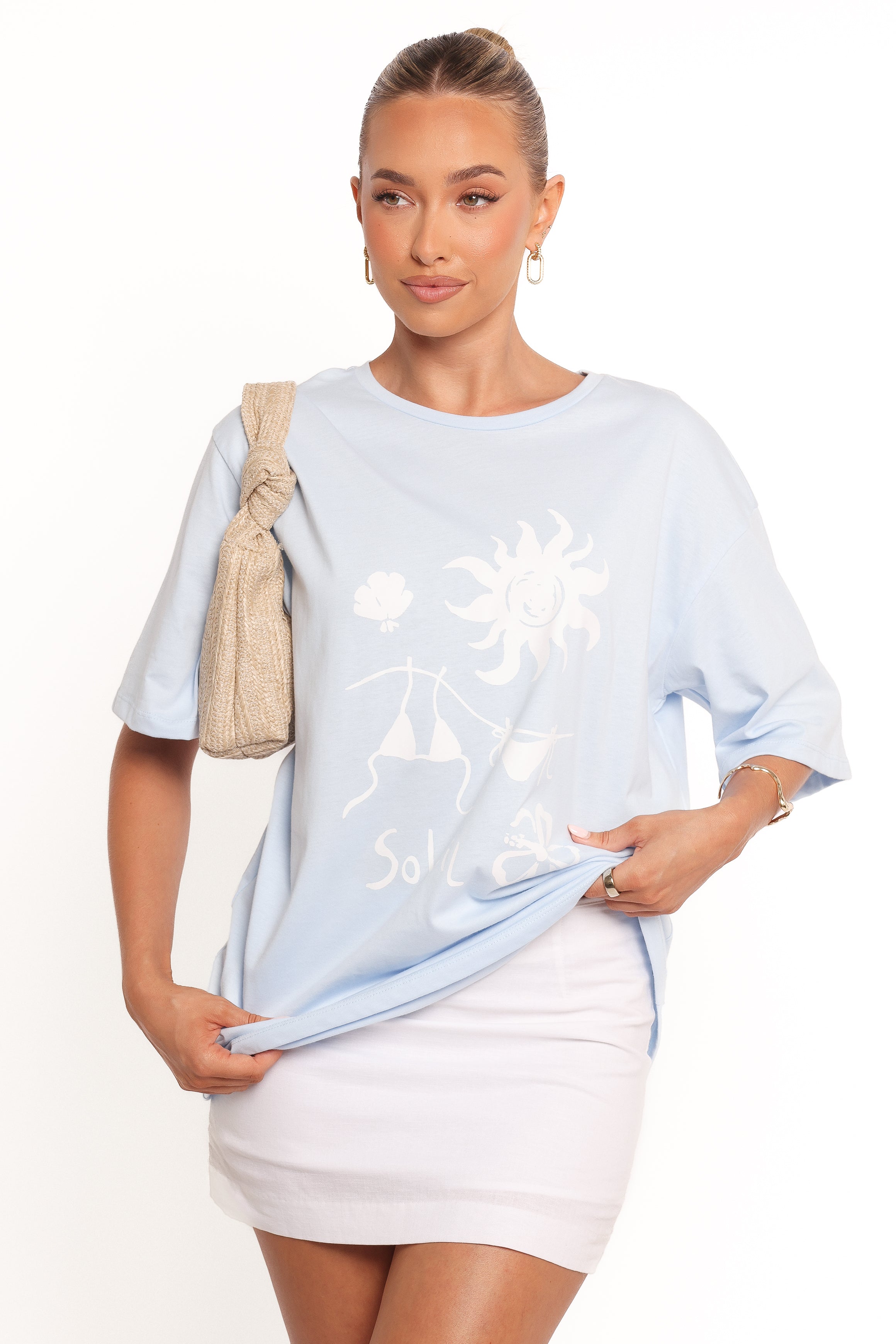 Mia Graphic Tee - Blue Soleil