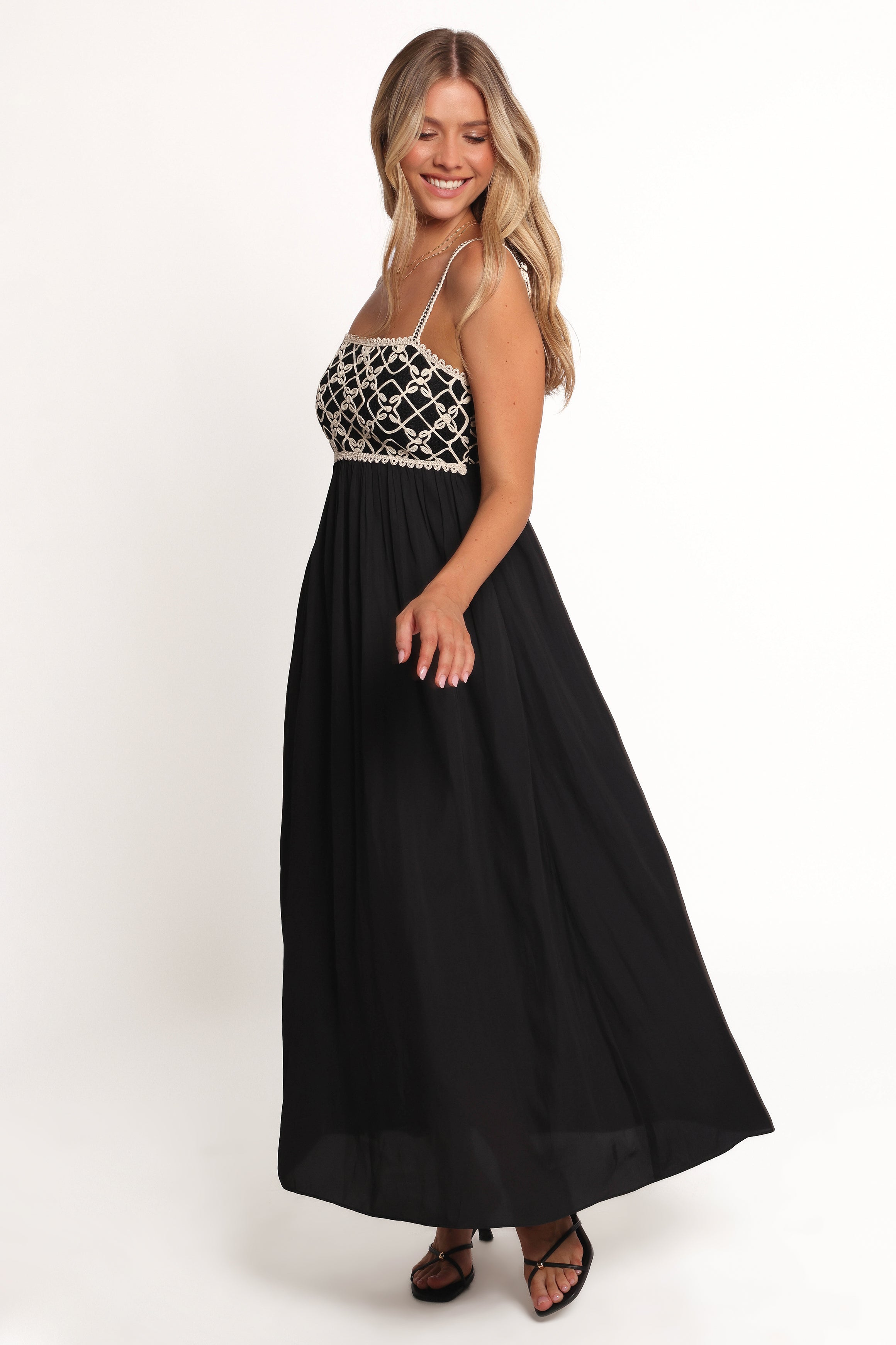 Ysabel Maxi Dress - Black/Natural