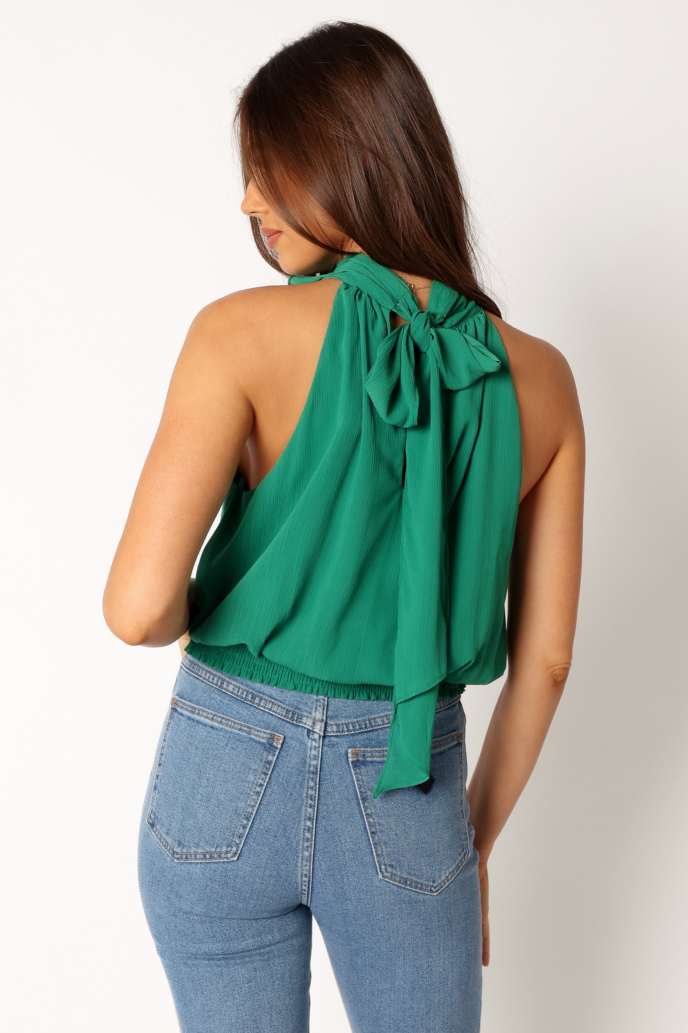 Avery Rosette Detail Top - Green