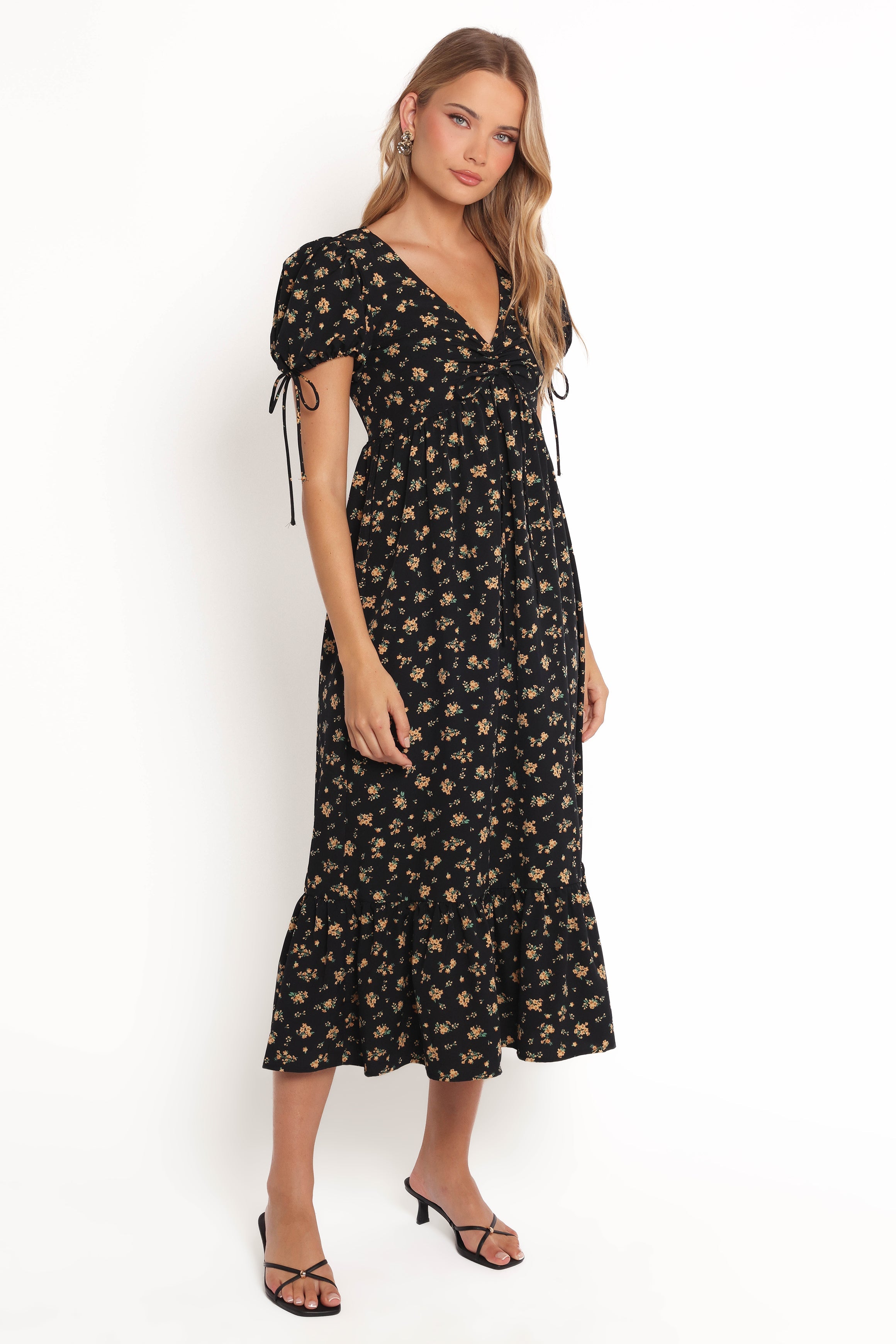 Zina Maxi Dress - Black Floral