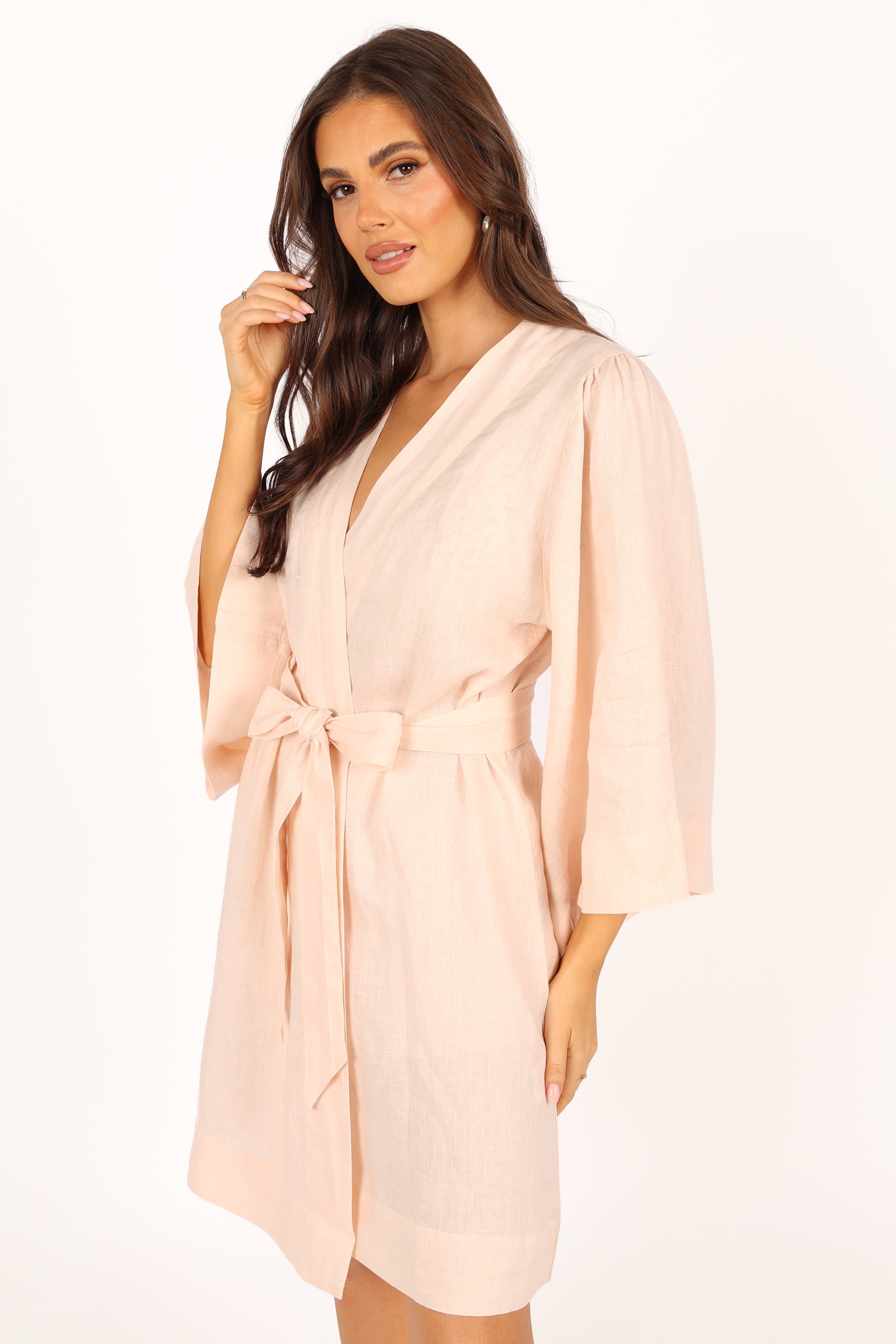 Nuala Linen Robe - Blush