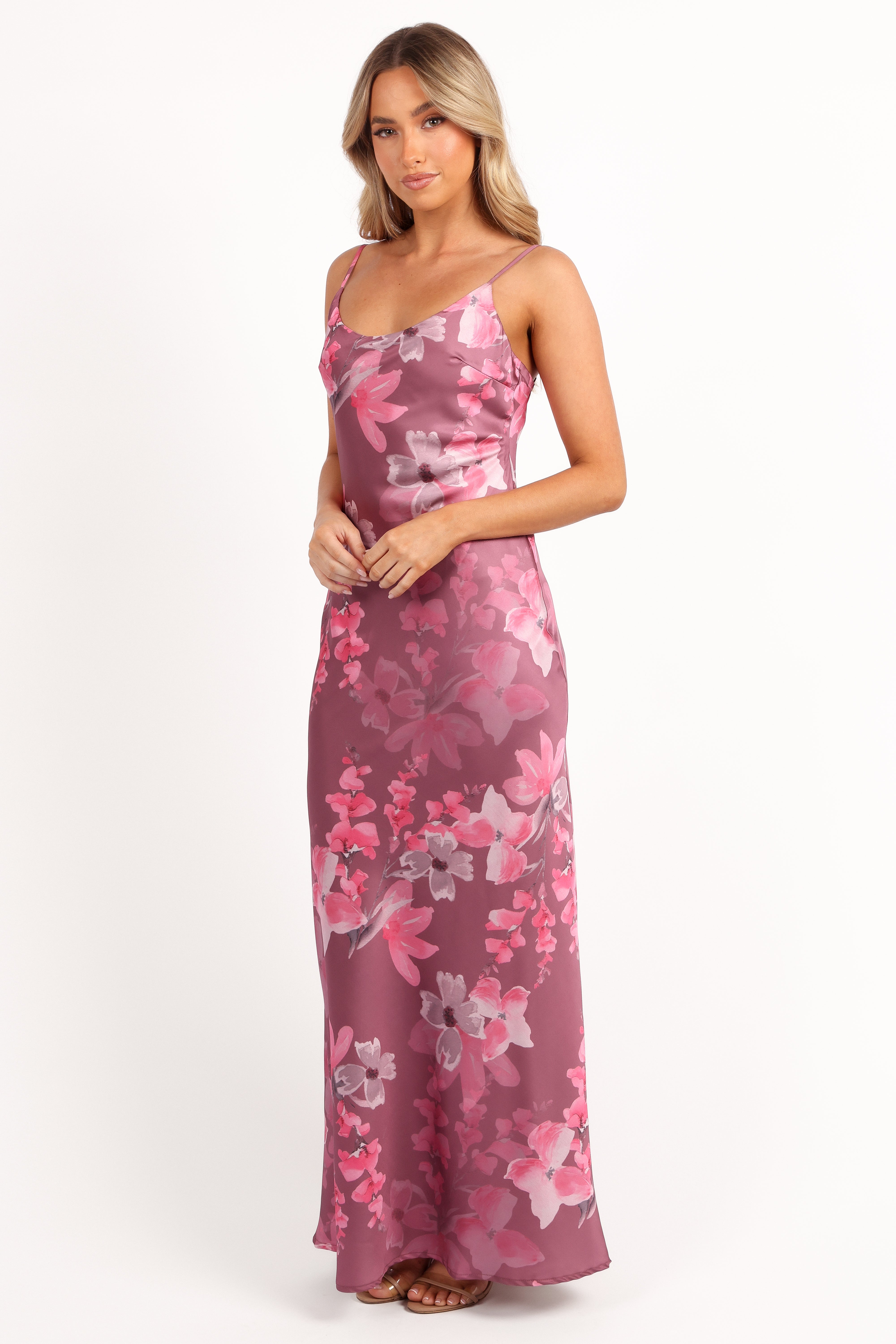 Jamie Maxi Slip Dress - Dark Rose Floral