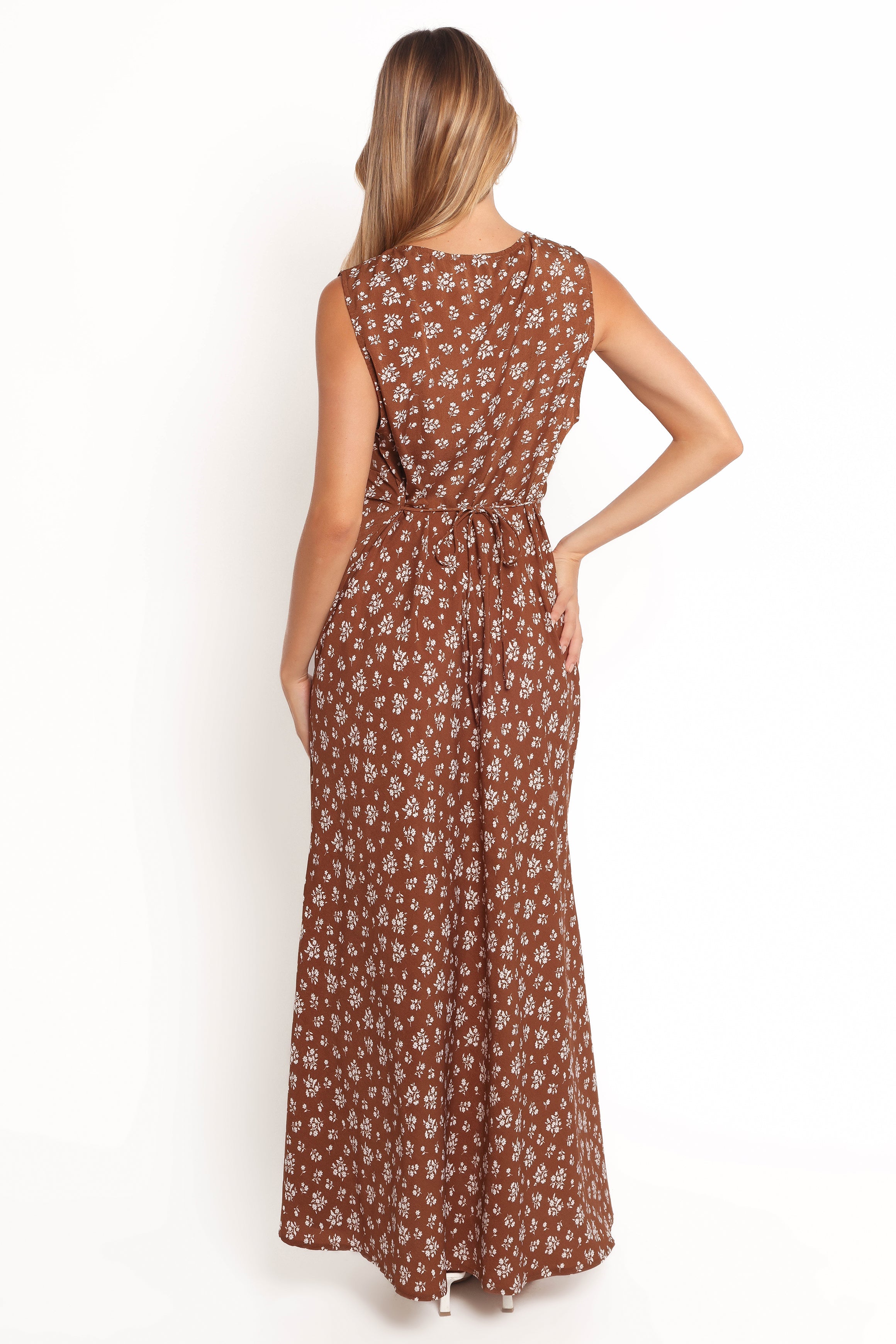 Jackson Maxi Dress - Brown Ditsy Floral