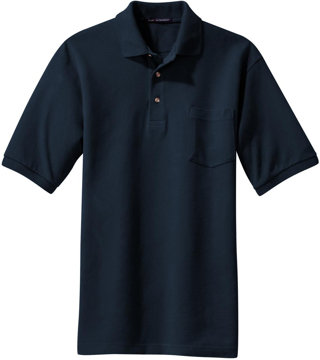 OUTLET-Port Authority Pique Knit Polo Shirt with Pocket