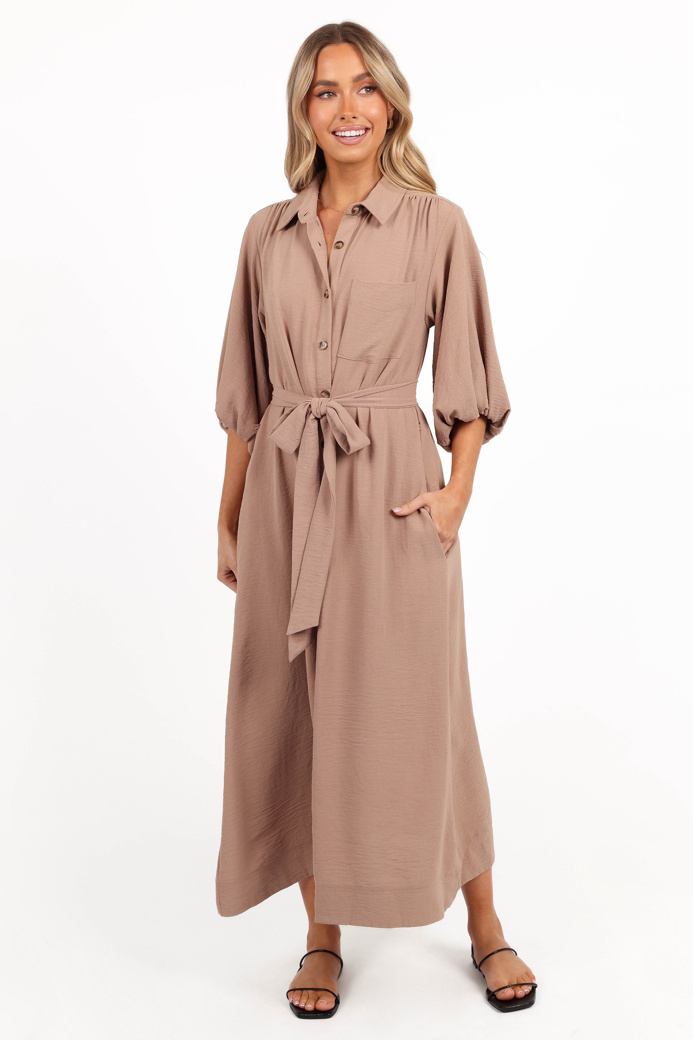 Zanita Midi Dress - Toast