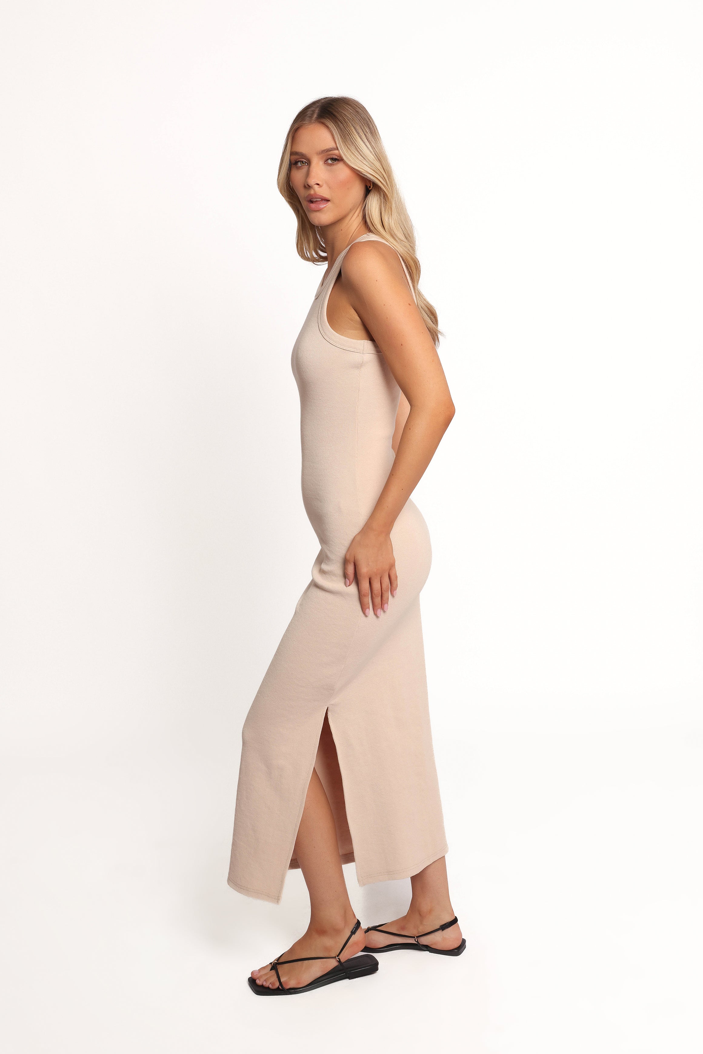 Amira Midi Dress - Taupe