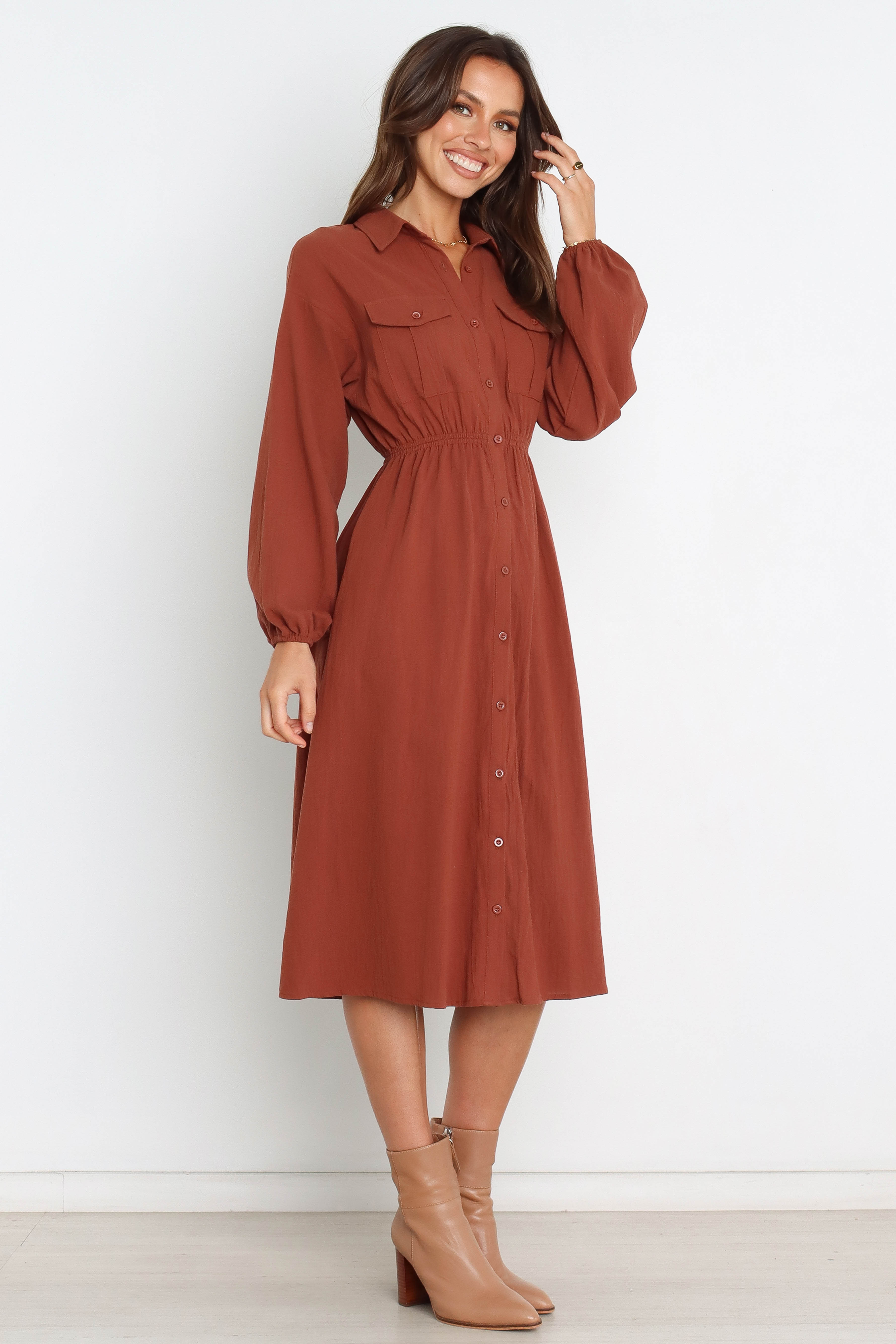 Jenly Dress - Brown