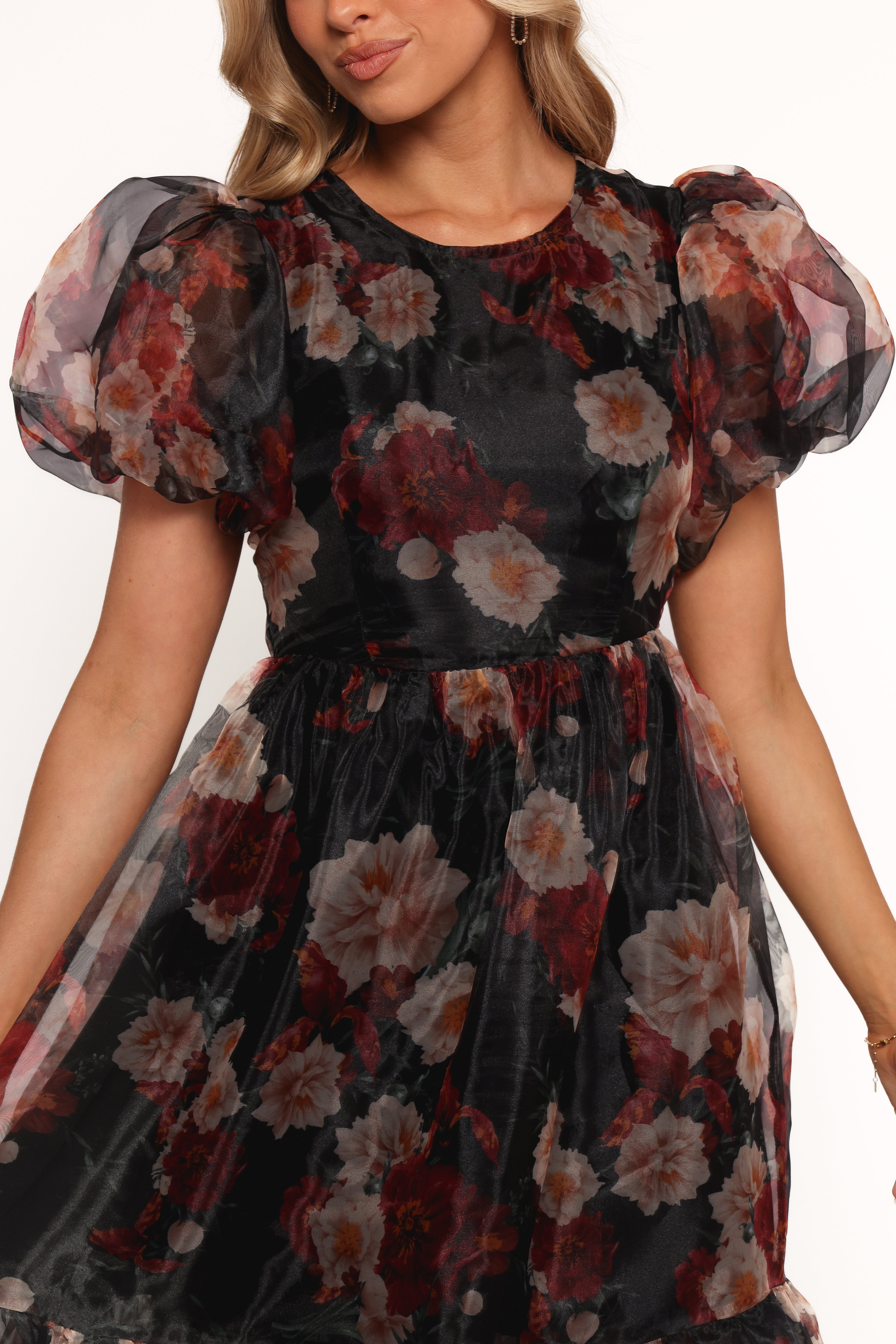 Elspeth Midi Dress - Black Floral