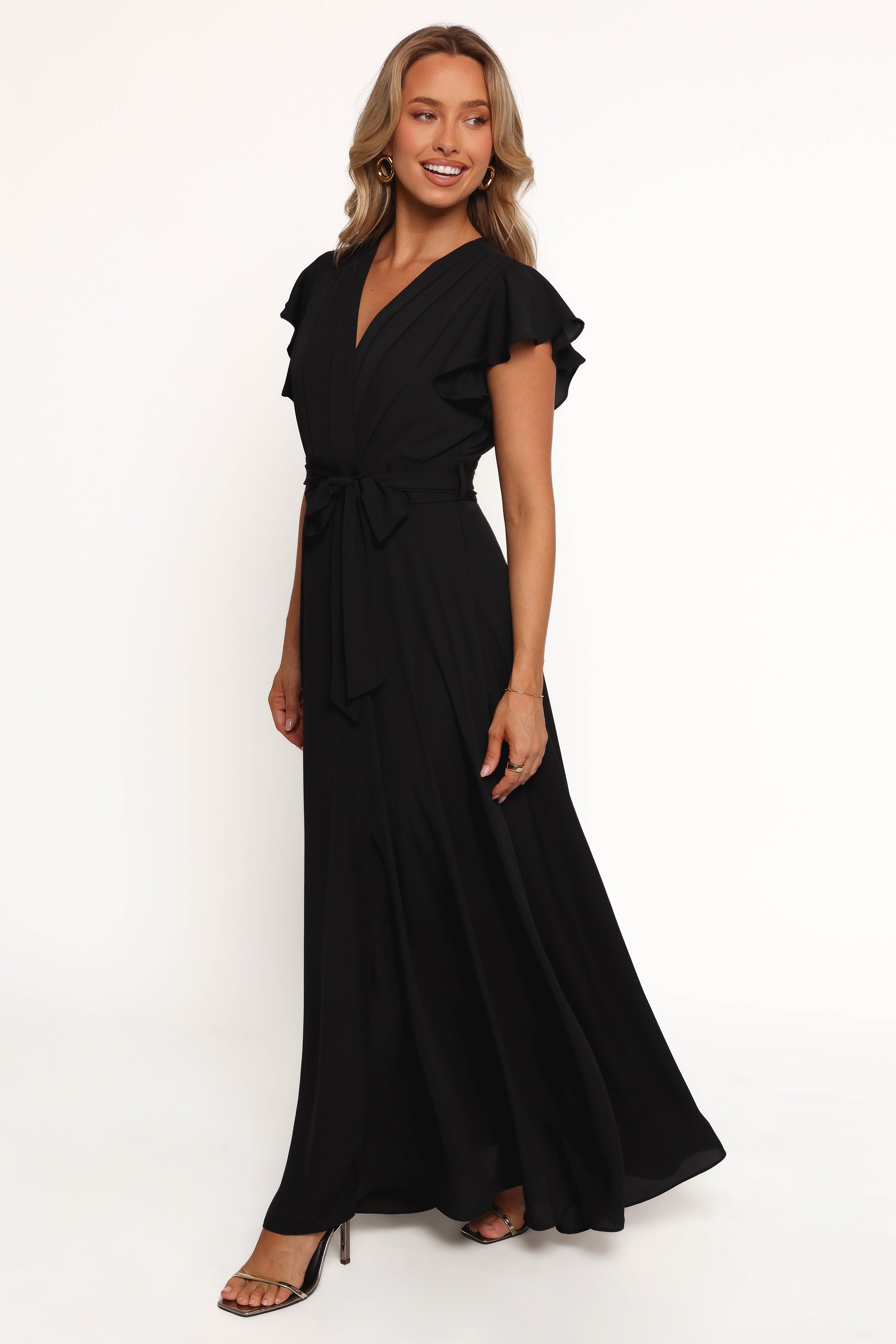 Maverick Wrap Maxi Dress - Black