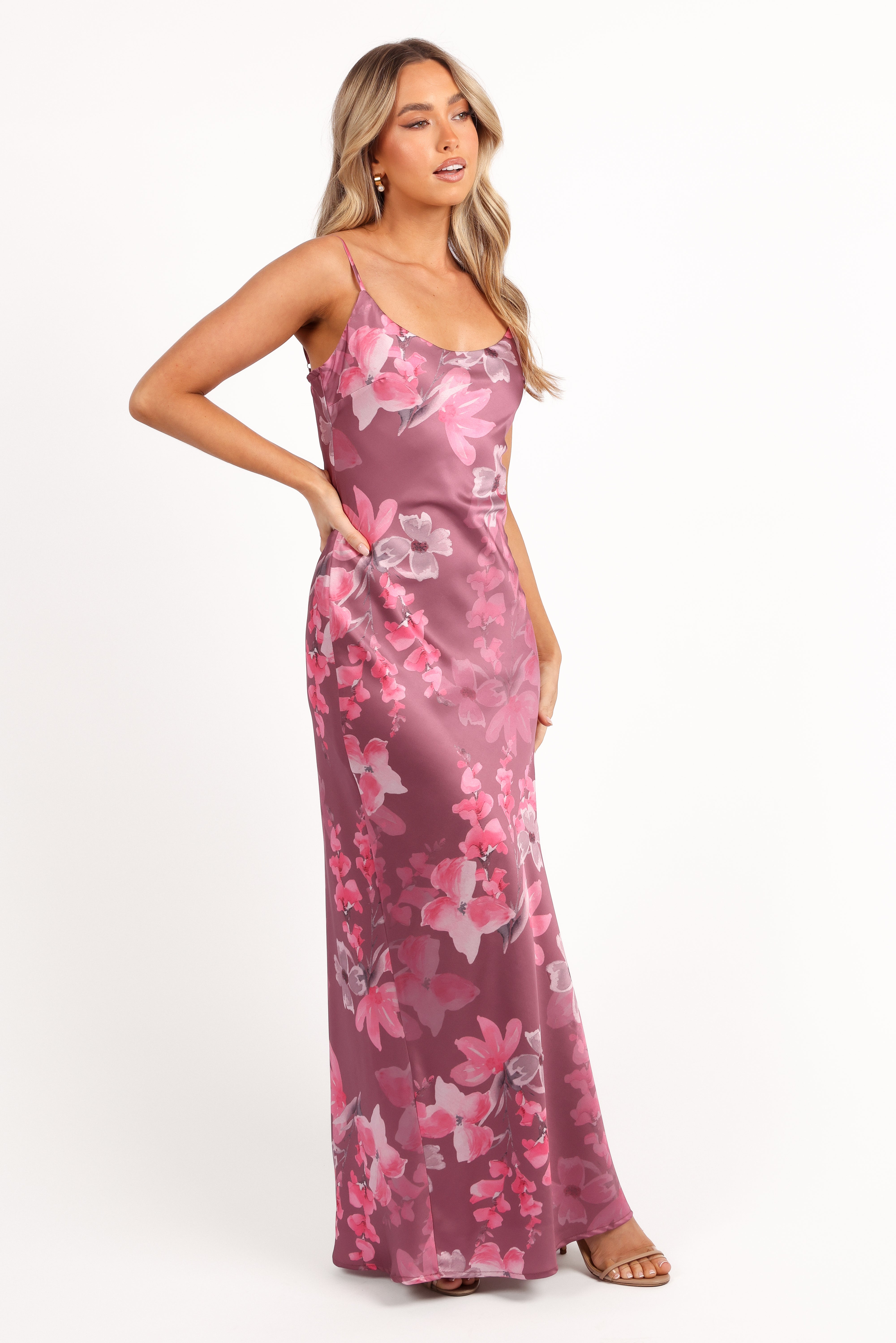 Jamie Maxi Slip Dress - Dark Rose Floral