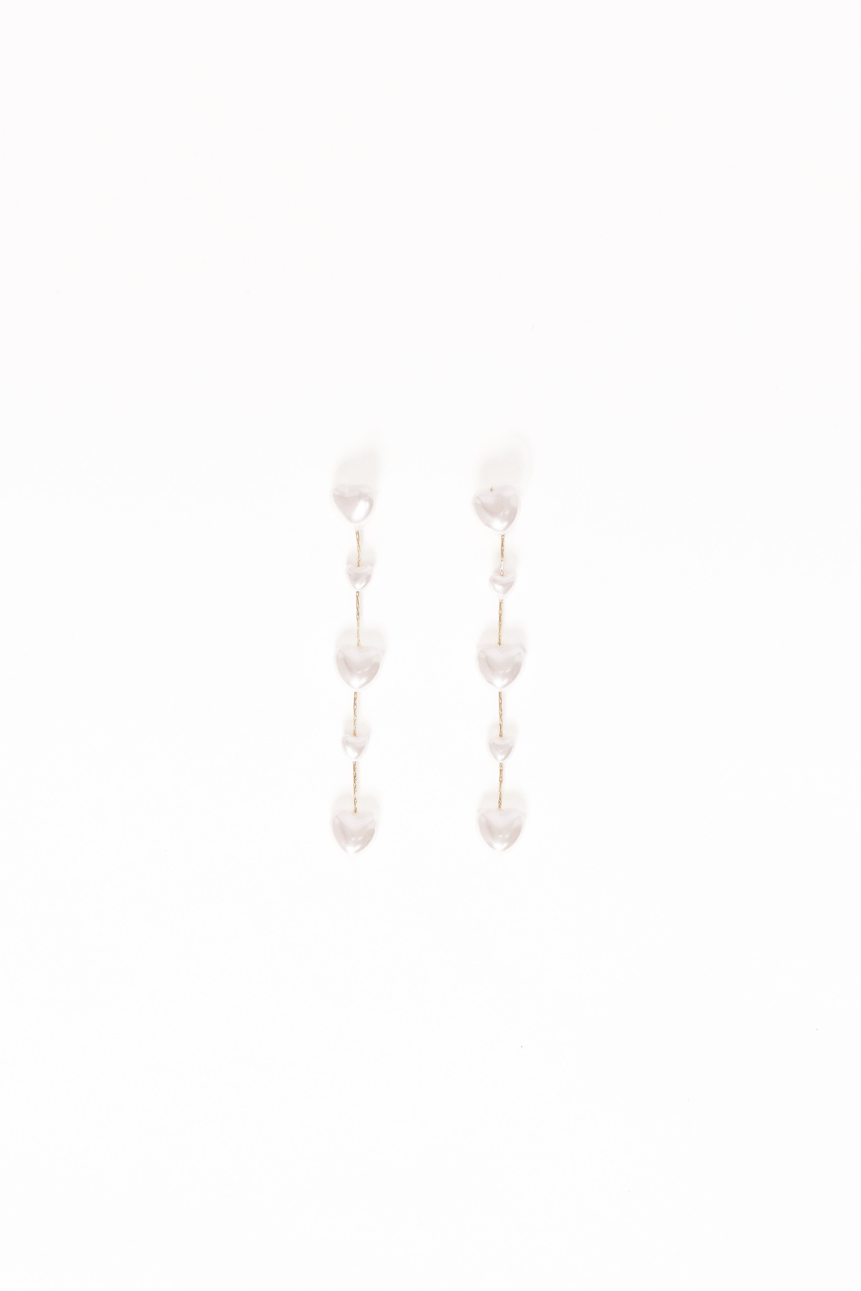 Lilianna Heart Earrings - Pearl