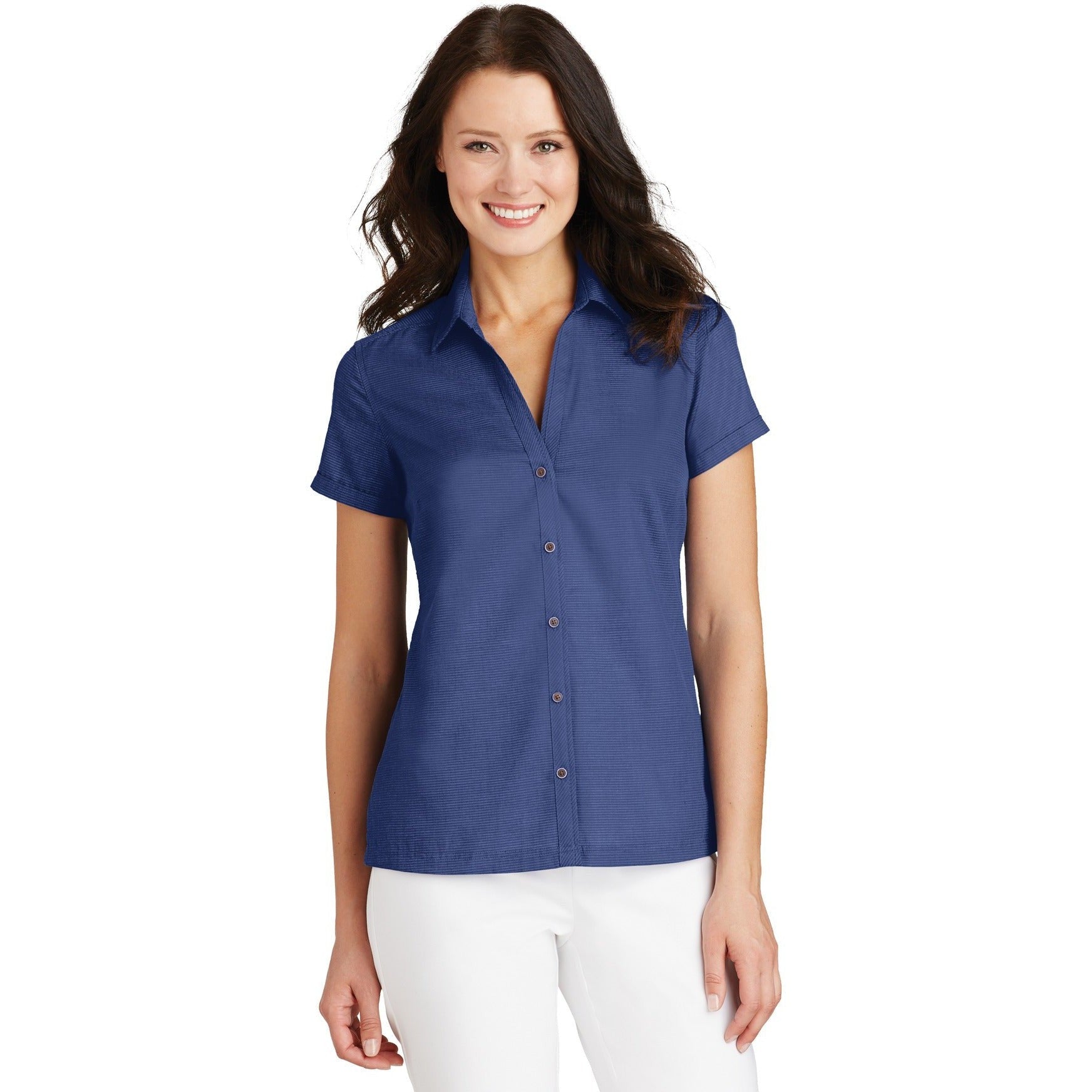 CLOSEOUT - Port Authority Ladies Textured Camp Shirt