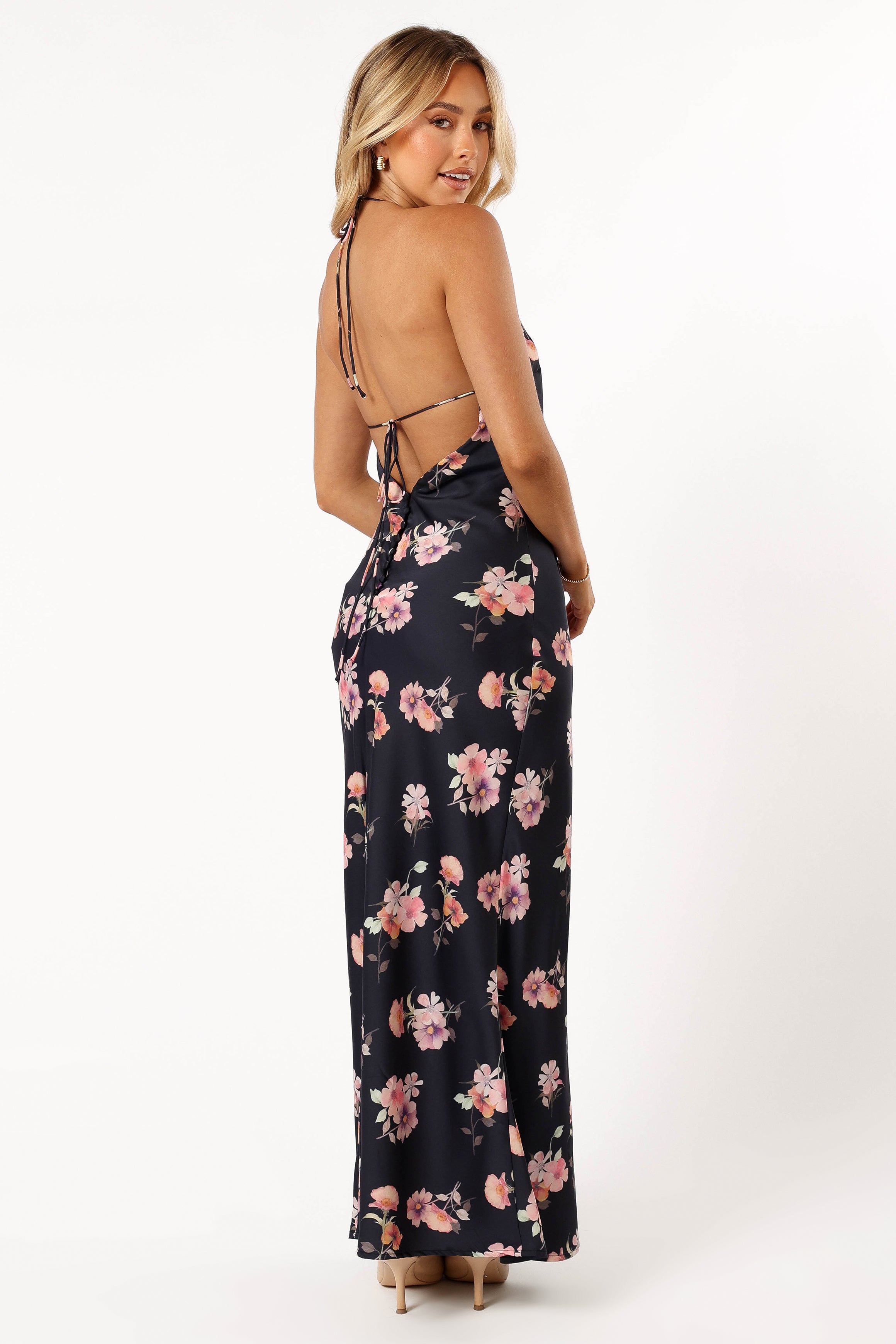 Hadley Halterneck Maxi Dress - Black Floral