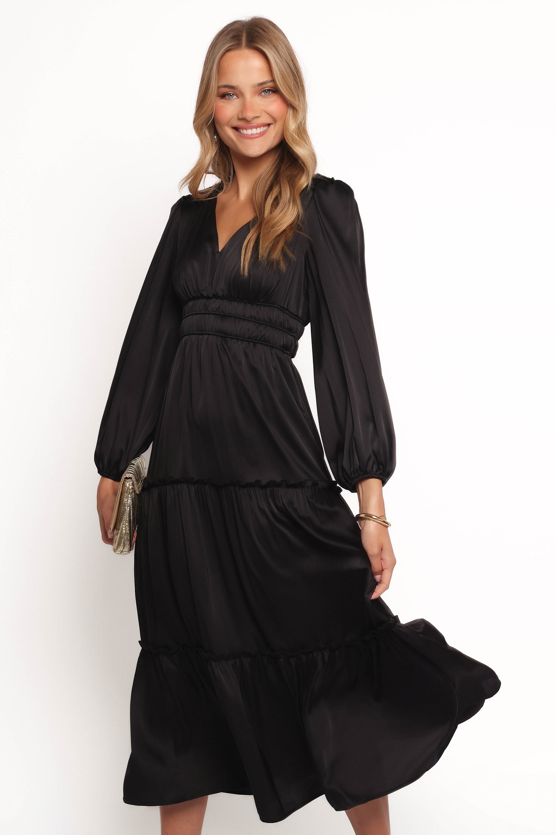 Rowen Long Sleeve Maxi Dress - Black