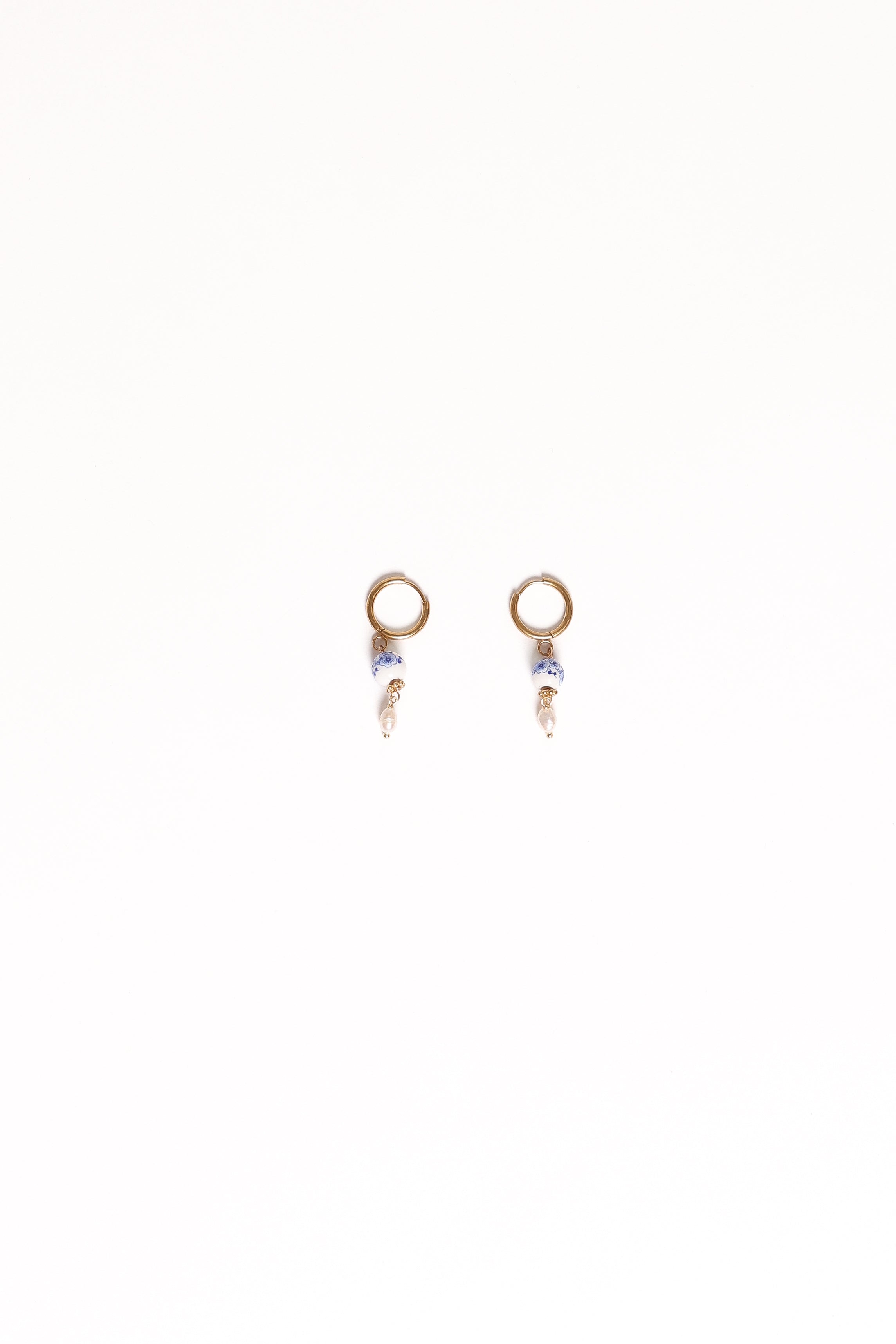 Bree Earrings - Blue/Pearl