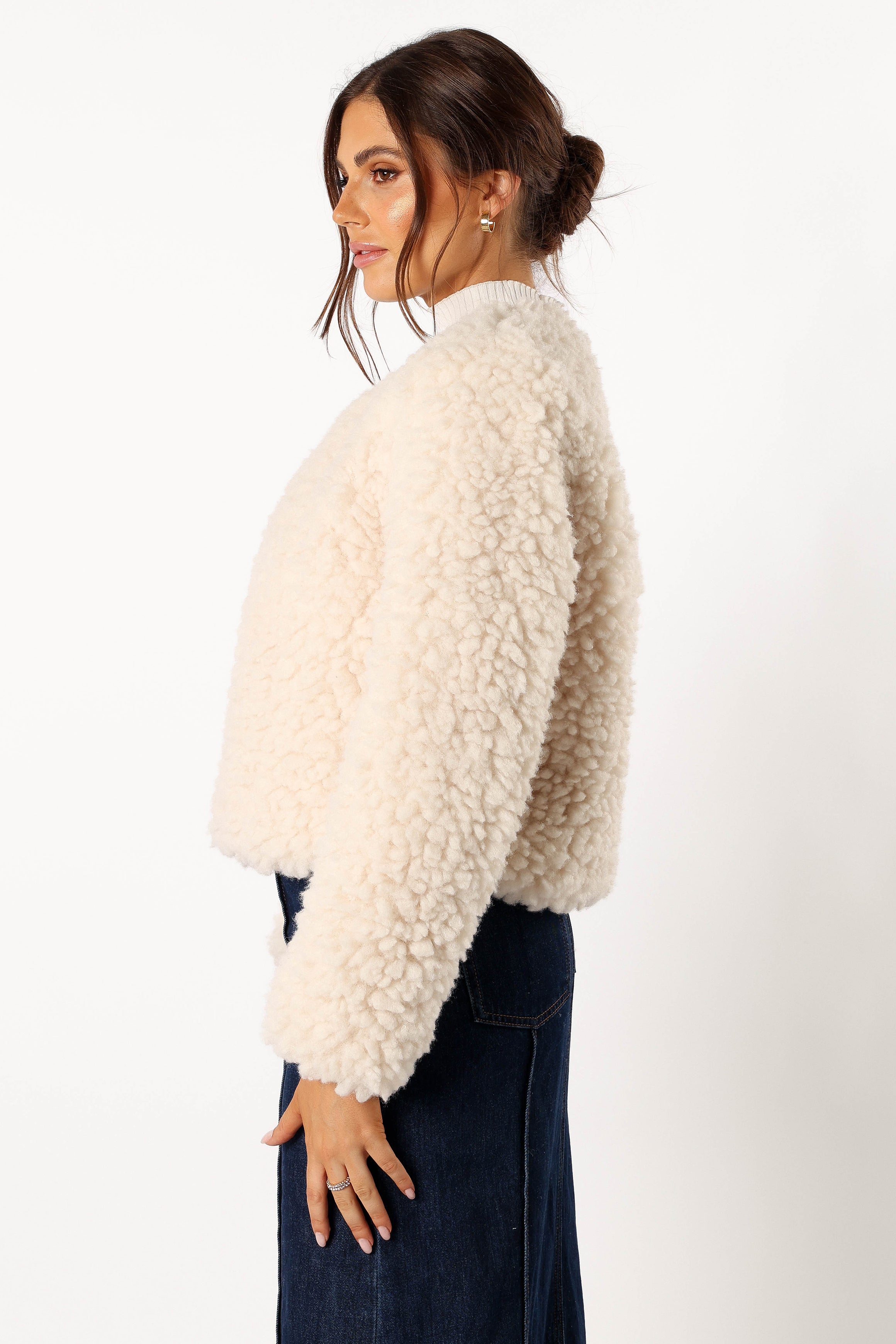 Haisley Faux Fur Jacket - Cream