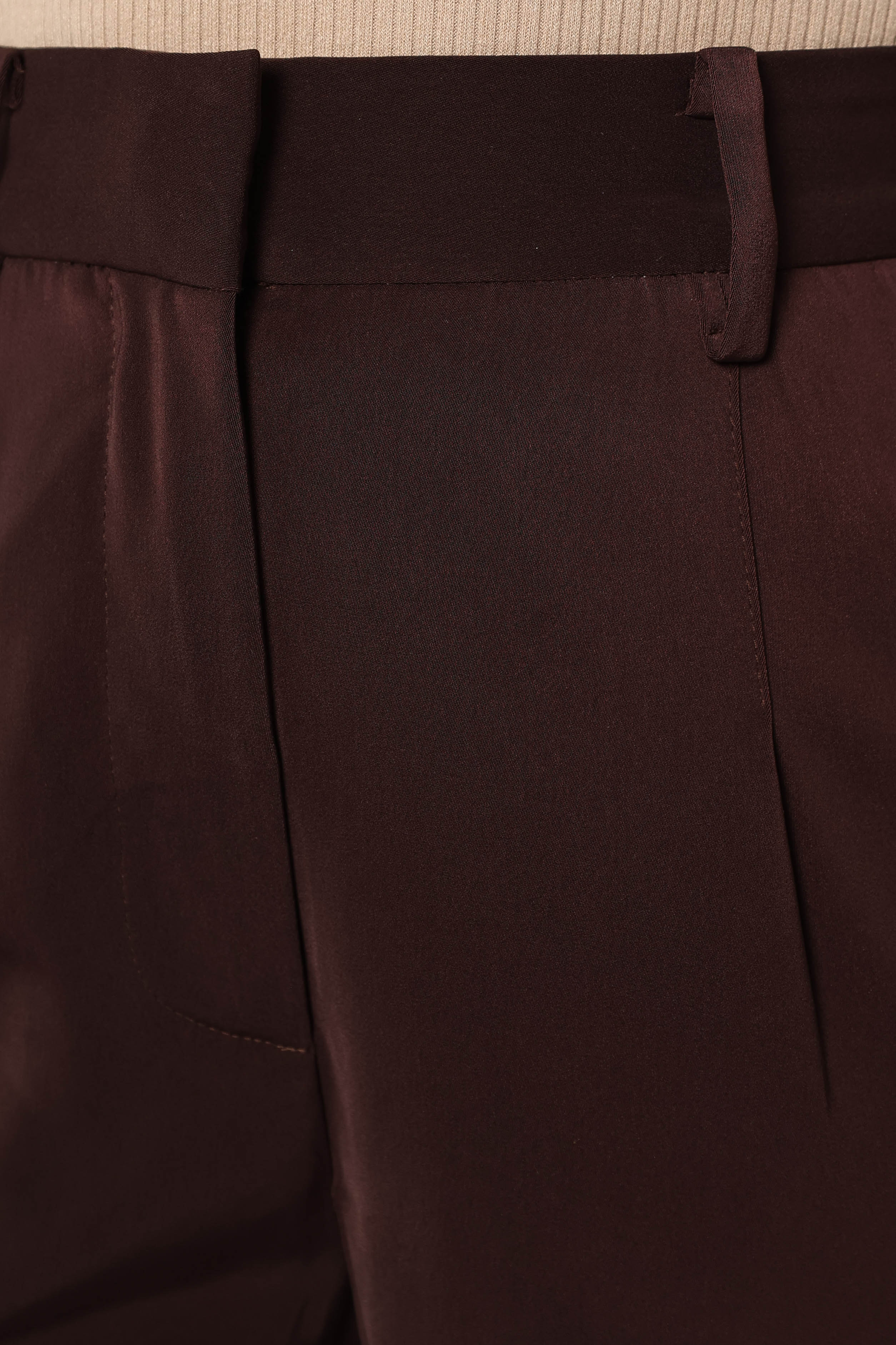 Neveah Silky Wide Leg Trousers - Merlot