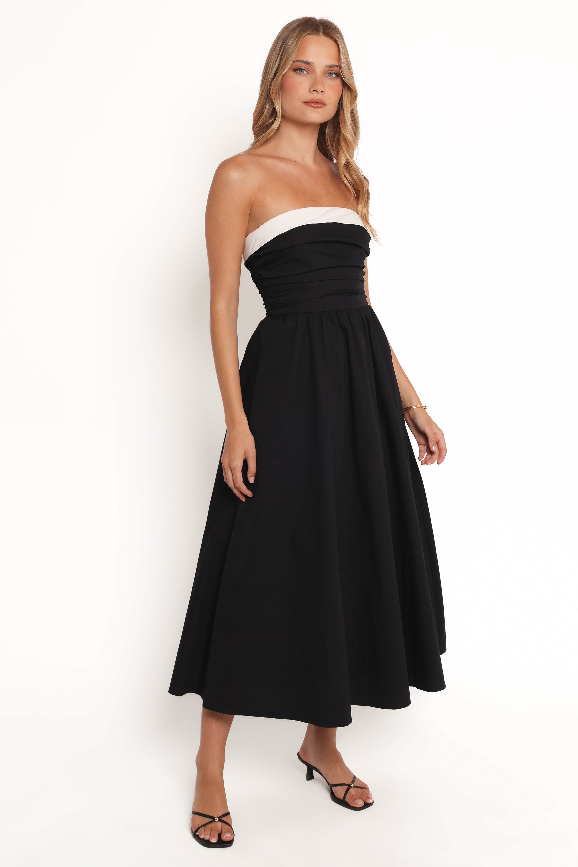 Marais Strapless Midi Dress - Black