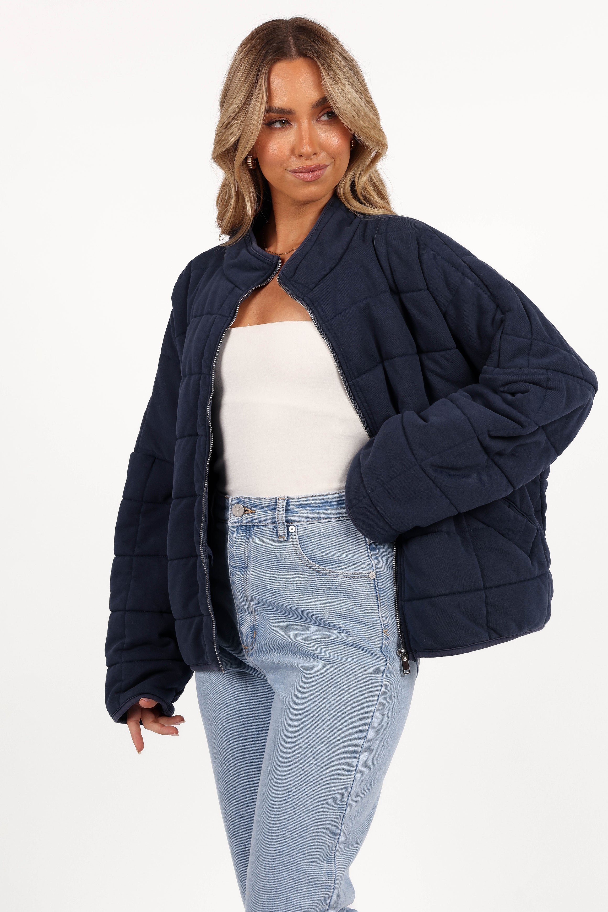 Alegra Quilted Jacket - Navy