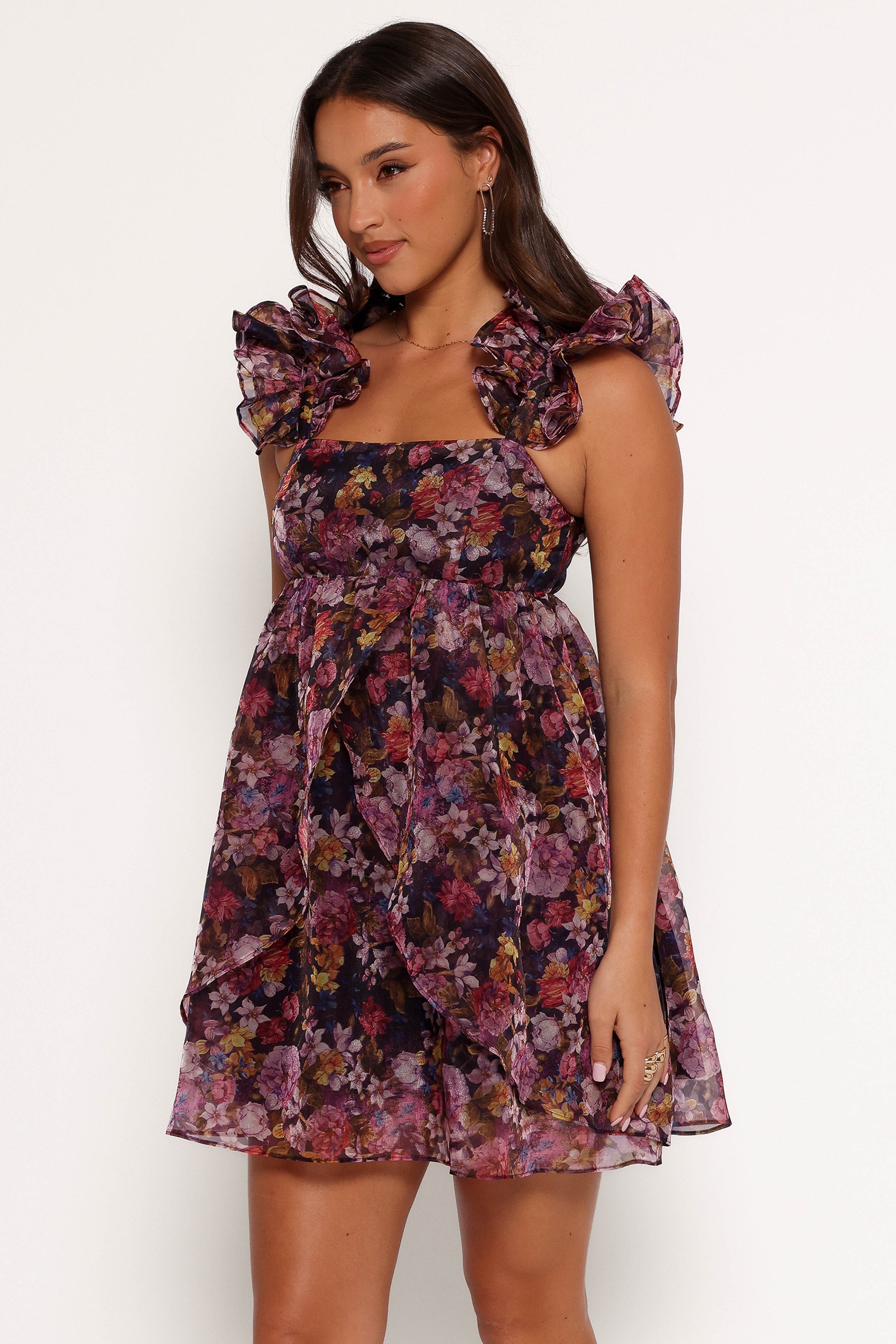 Fiorella Mini Dress - Plum Floral