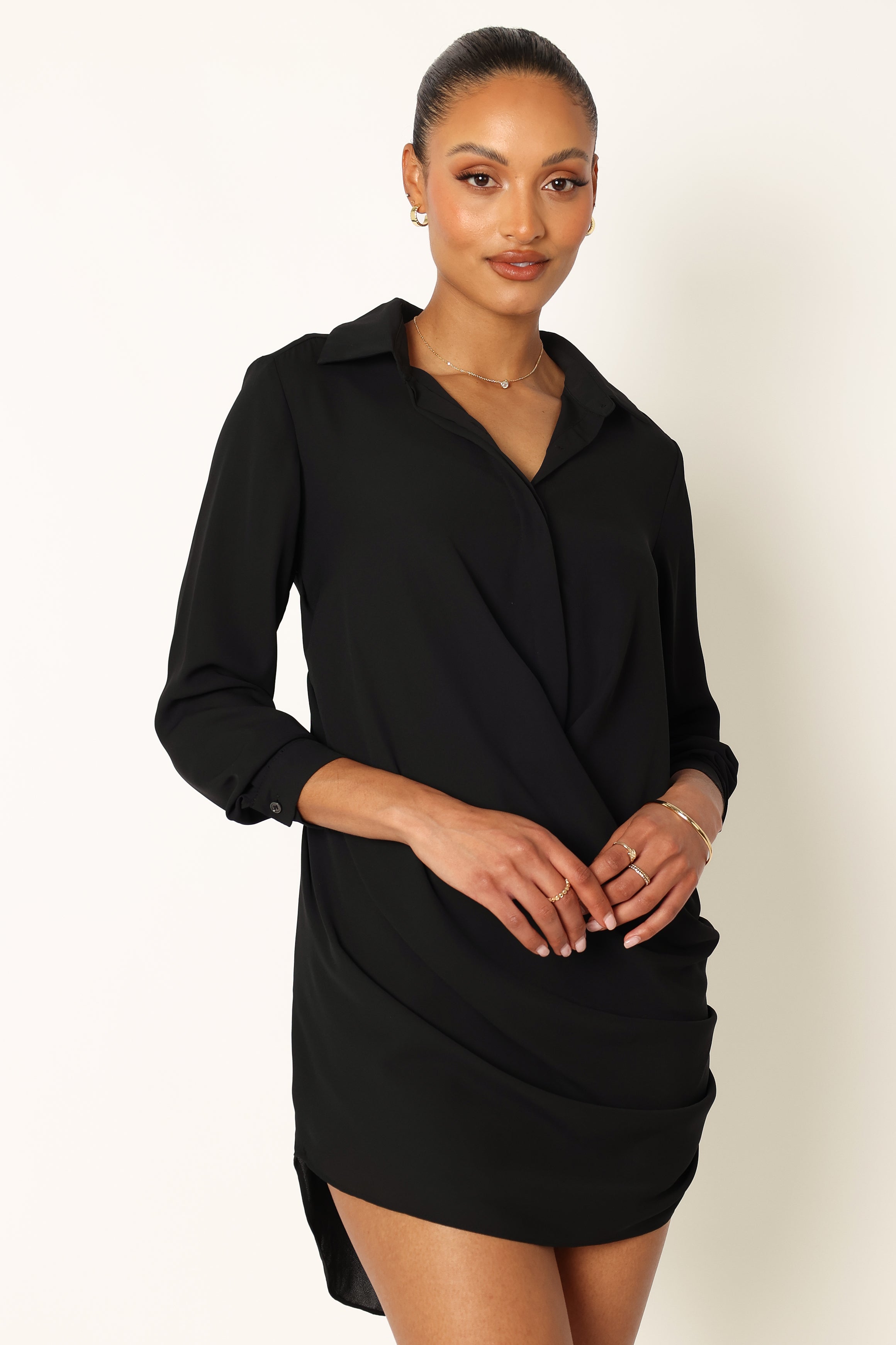 Niky Long Sleeve Mini Dress - Black