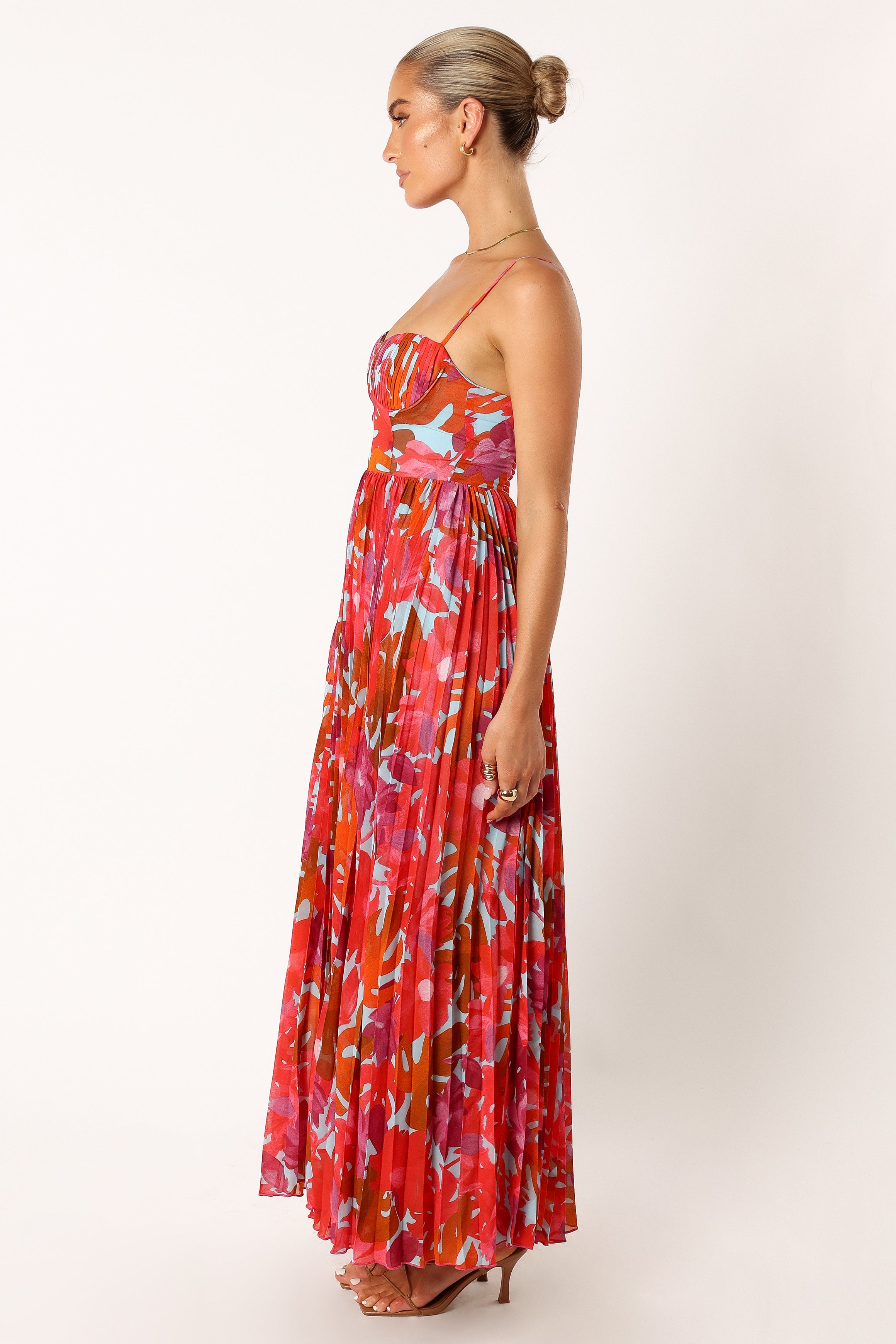 Achanti Pleated Maxi Dress - Pink Azalea