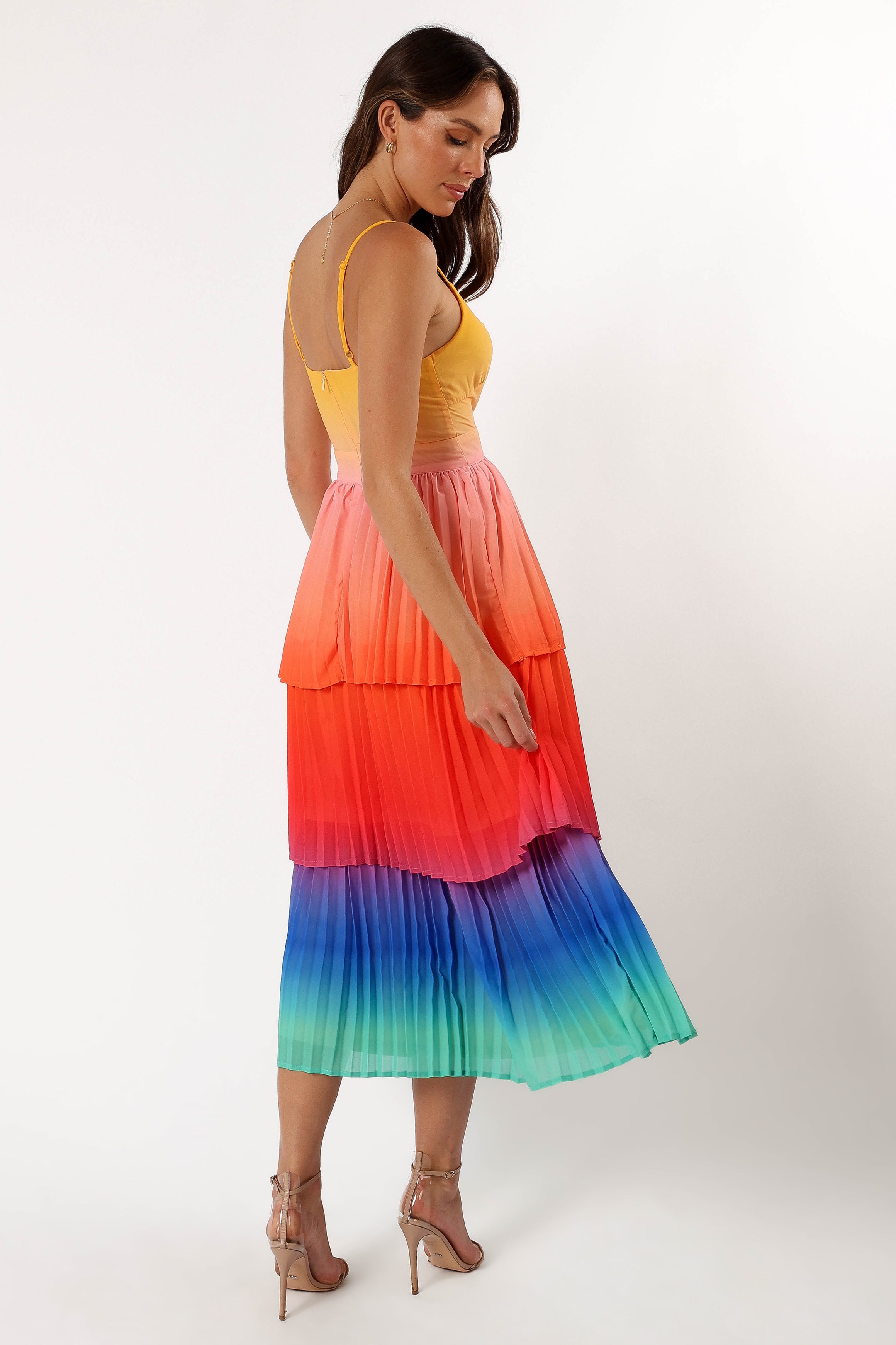 Lanos Tiered Midi Dress - Multicoloured