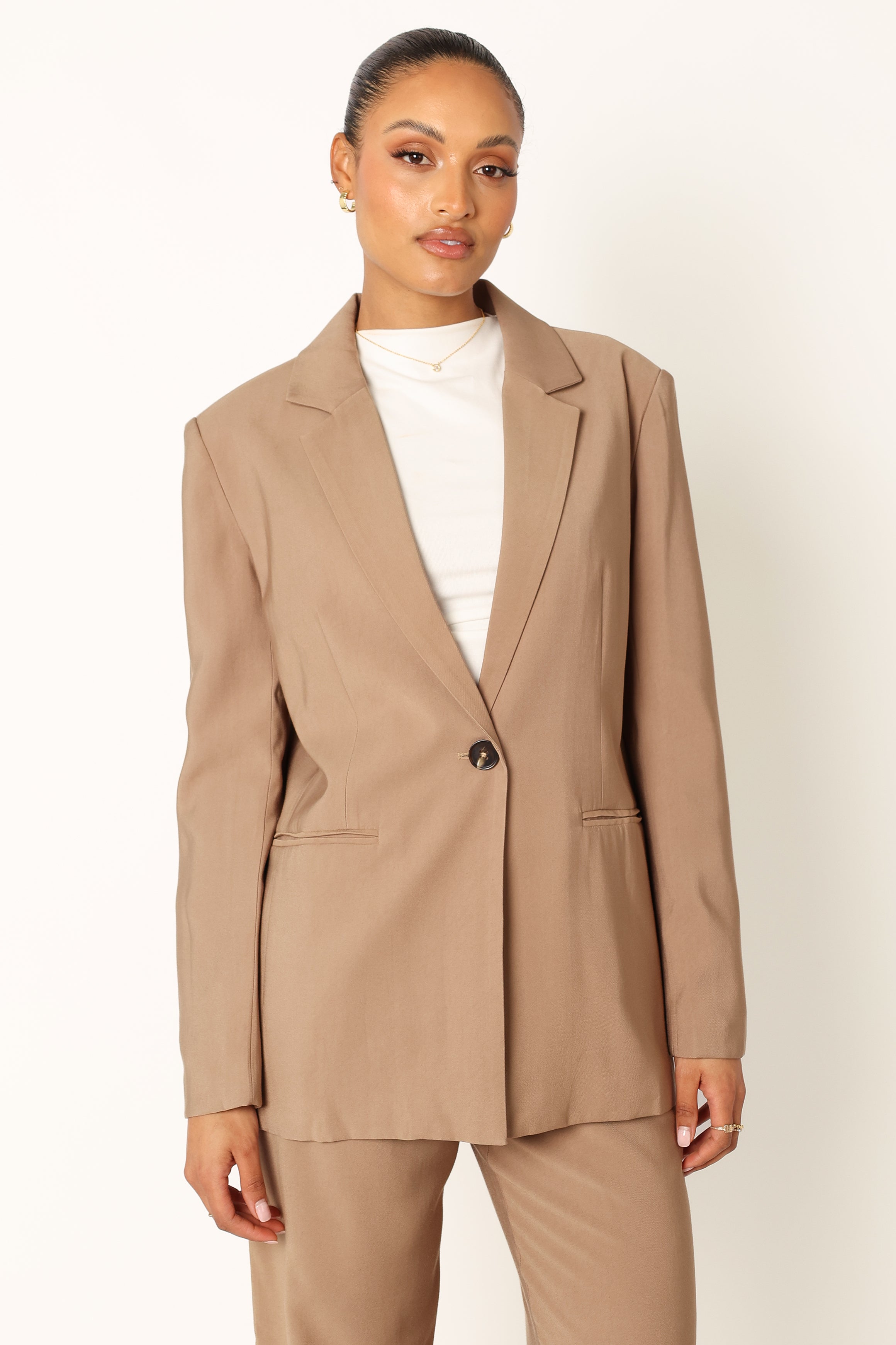 Noelle Oversized Blazer - Light Brown