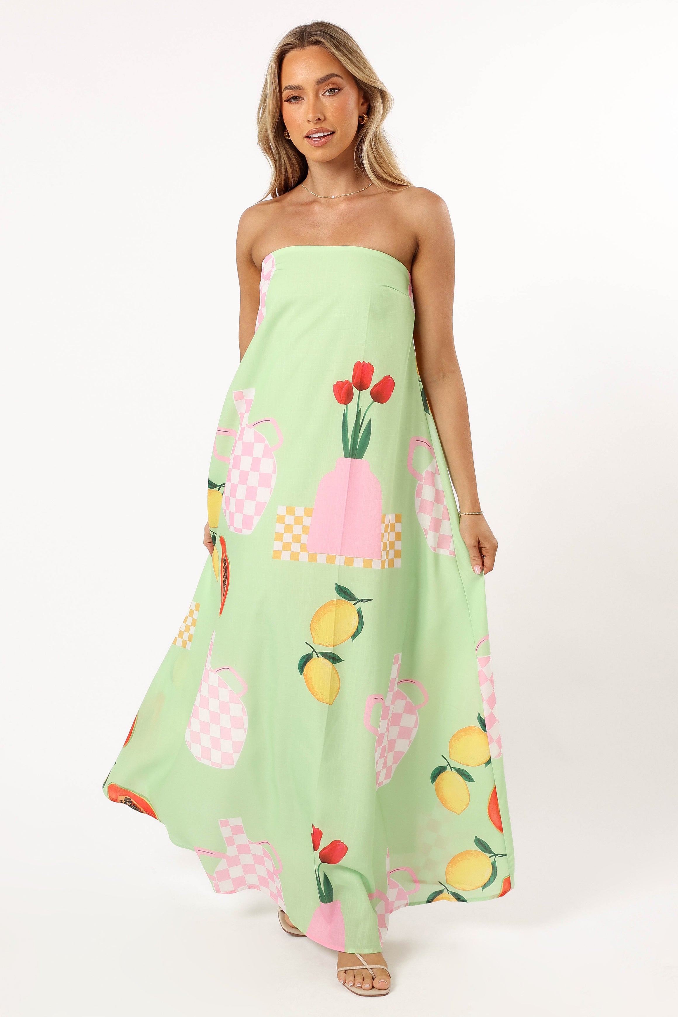 Piccolo Strapless Maxi Dress - Green Papaya