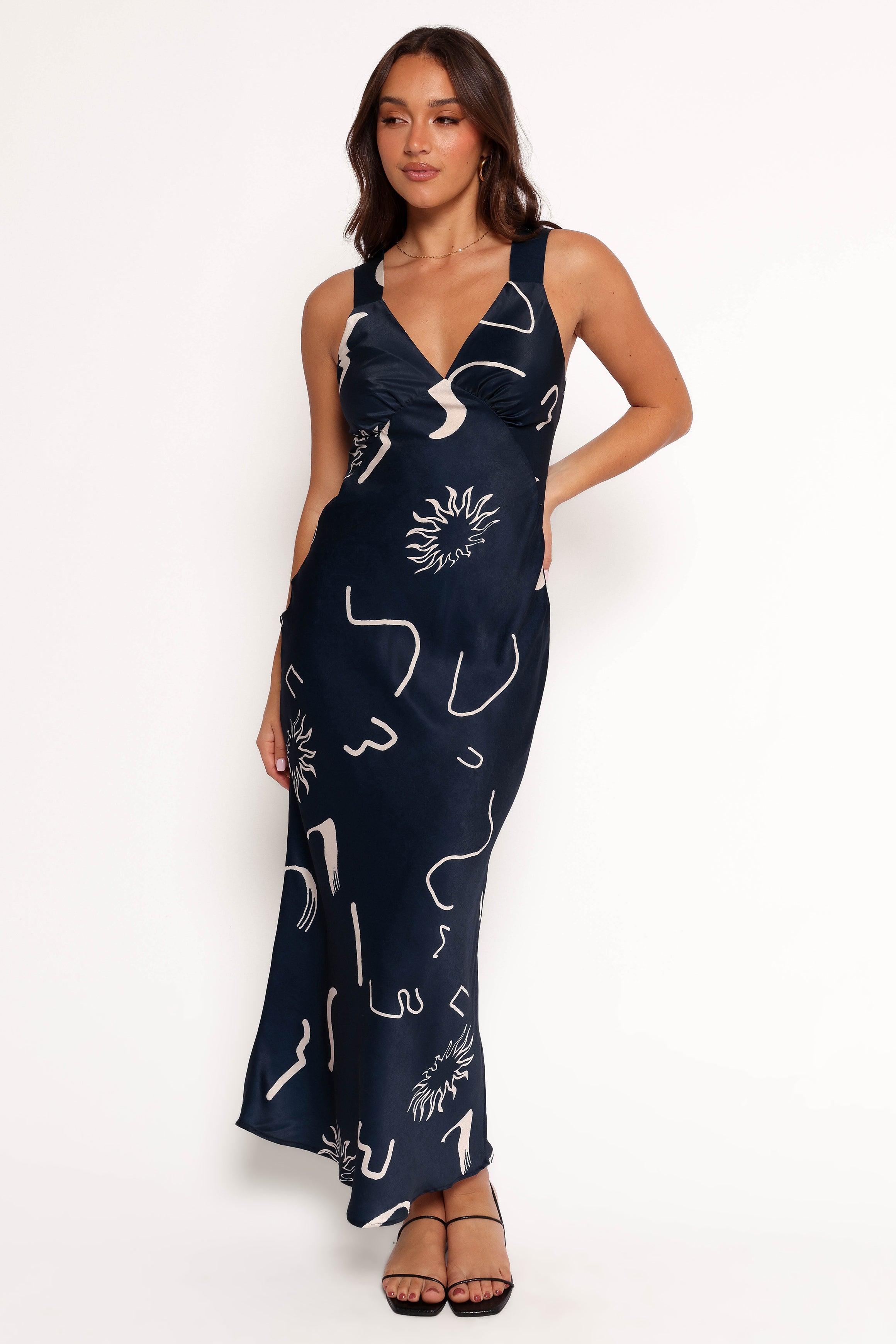 Ashlyn Midi Dress - Navy Print