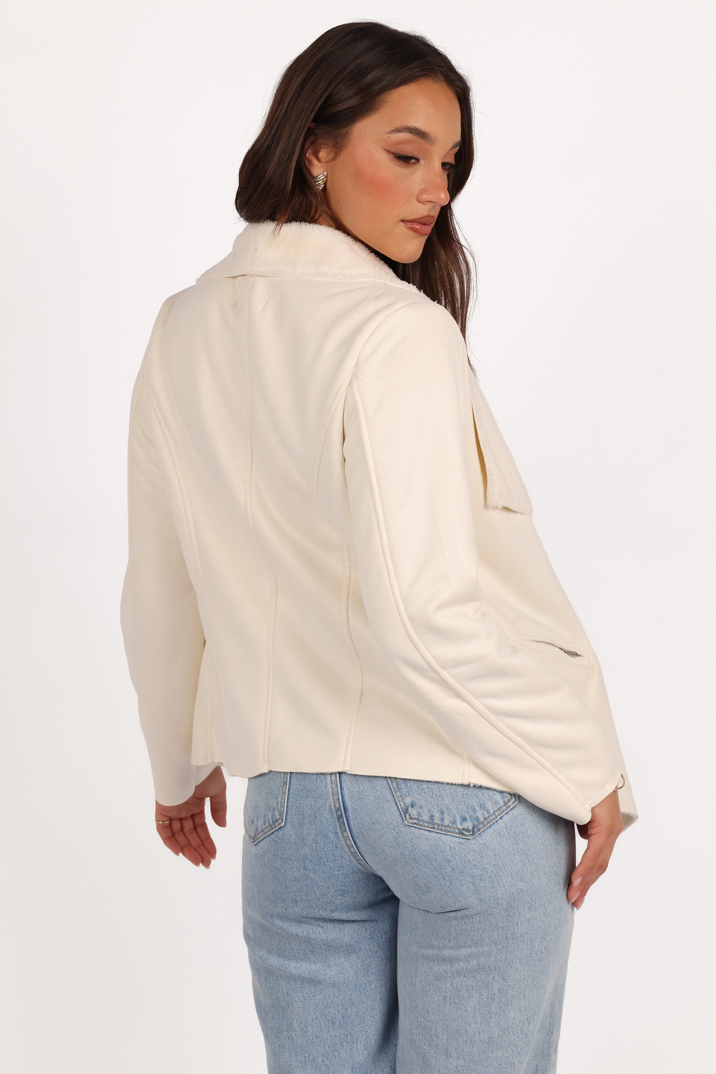 Lopez Faux Sherling Jacket - Cream