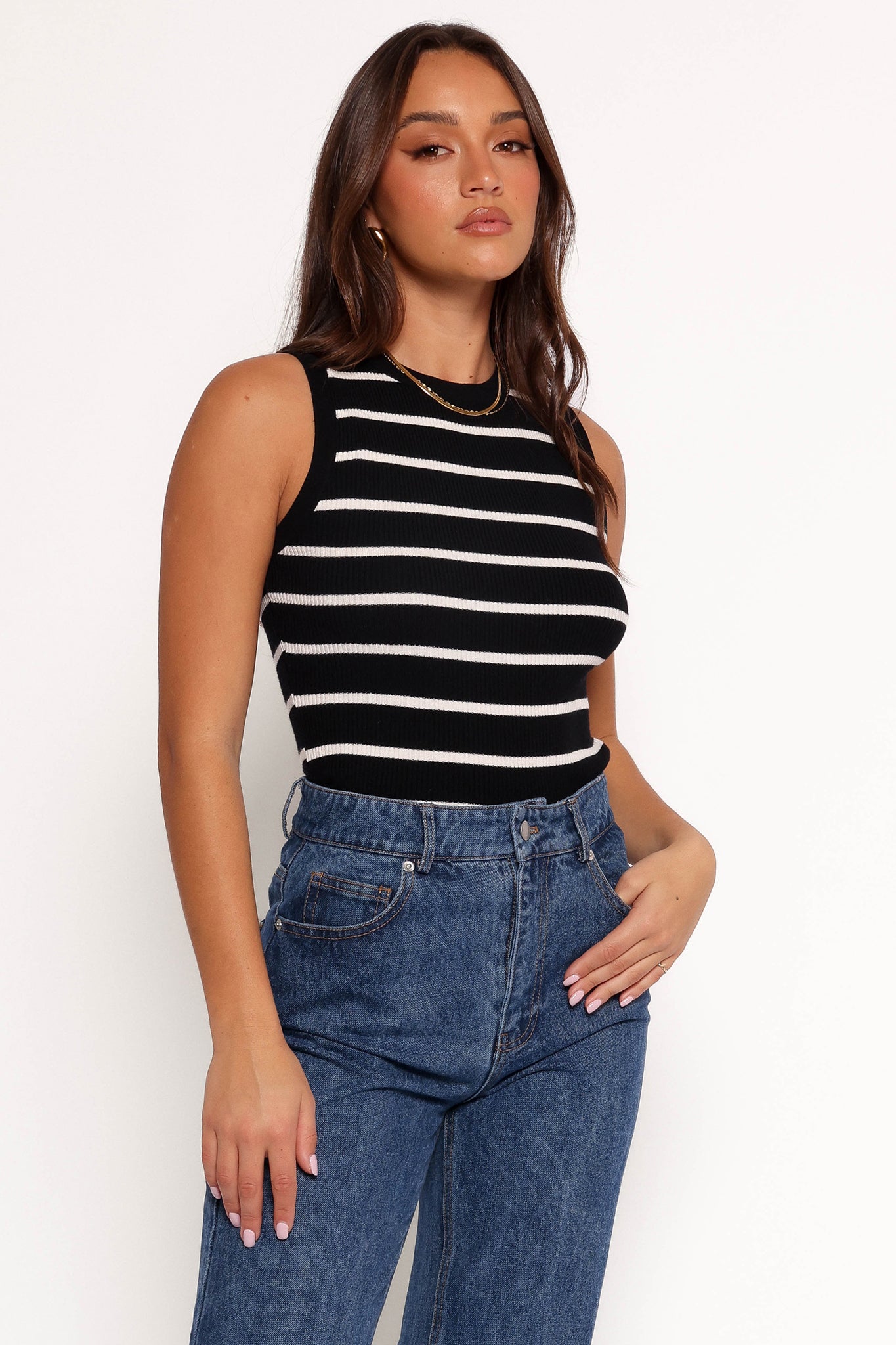 Margot Knit Top - Black Stripe