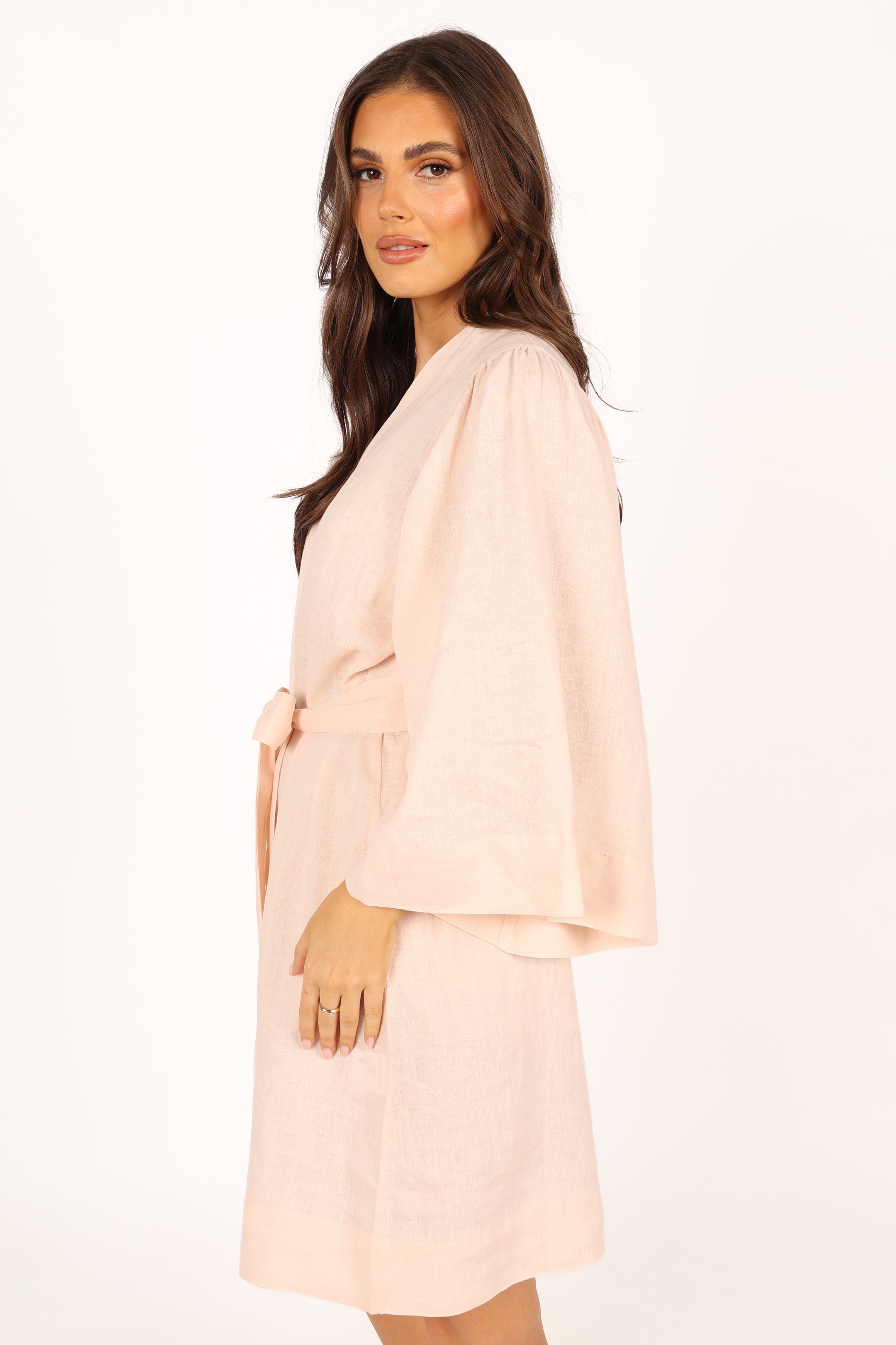 Nuala Linen Robe - Blush